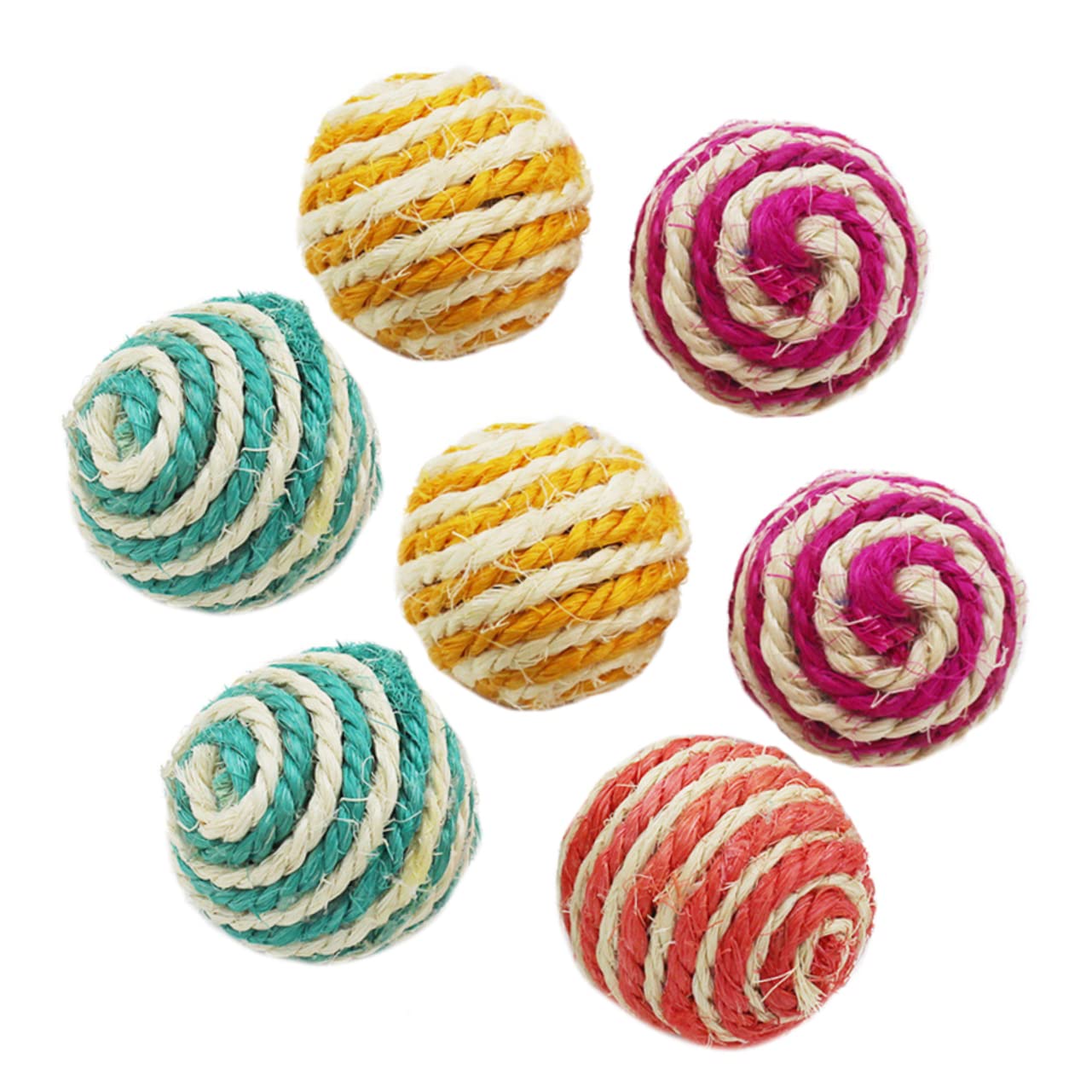 GALPADA 7pcs Cat Ball Interactive Rope Balls for Cats Random Colors for Scratching and Biting for Indoor Play and Bonding
