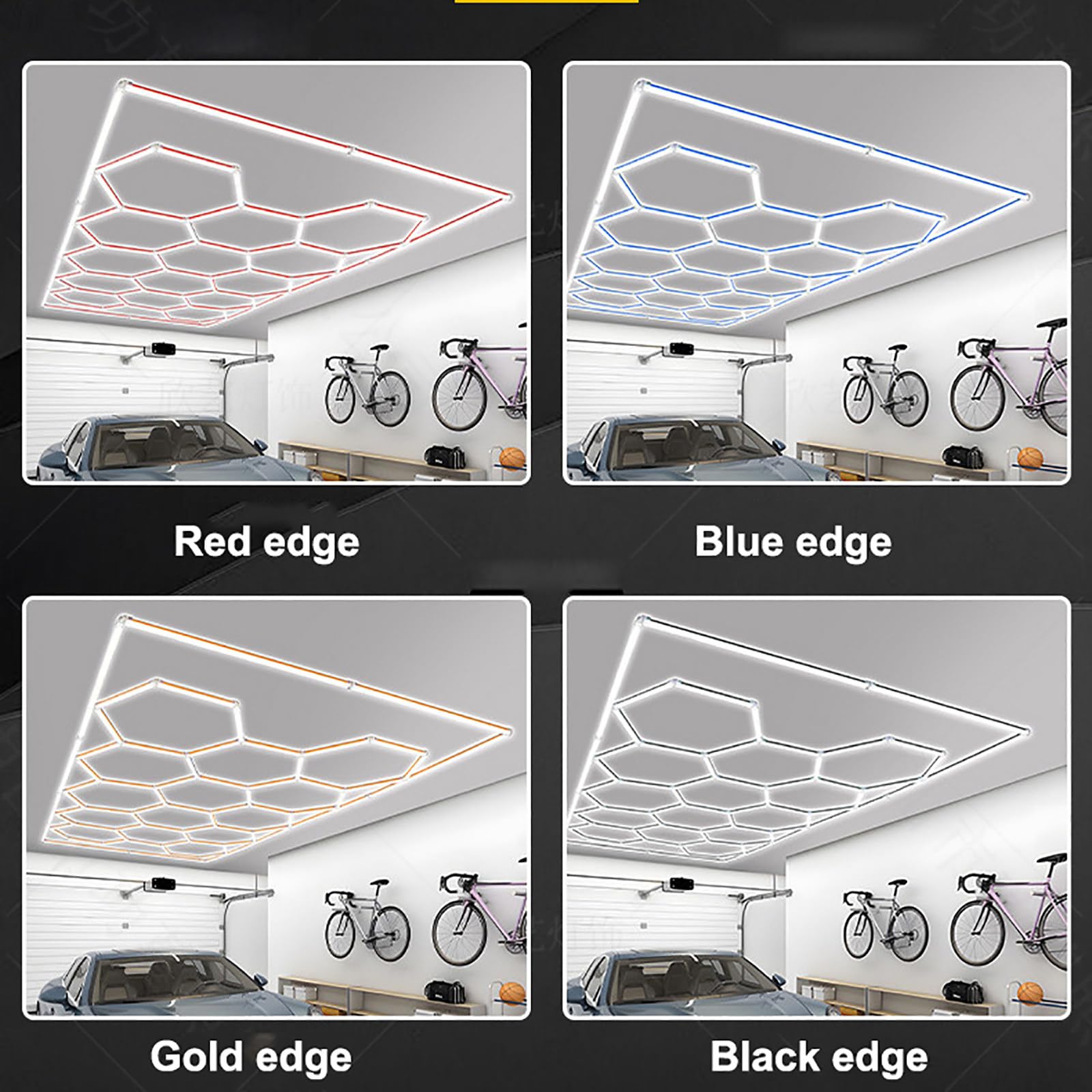 14-Grid Honeycomb Led Garage Light 672w Hexagon Garage Light 6500k Pure White Light 110-120lm W Luminous Flux 69 — view 8