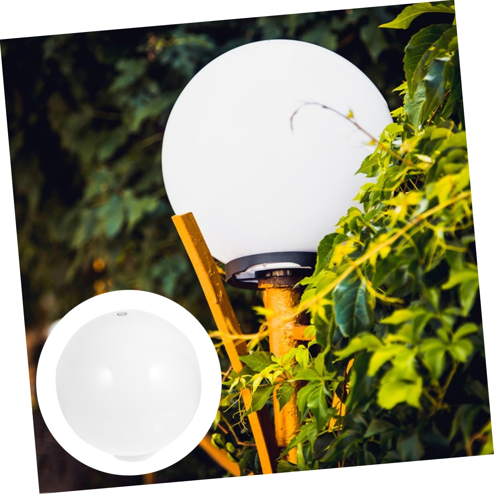 OSALADI Acryl Lampenschirm Kugel für Außenleuchten Weiße Dekorative Lichtabdeckung mit Einfachem Stil und Exquisiter Handarbeit für Garten und Heimdekoration