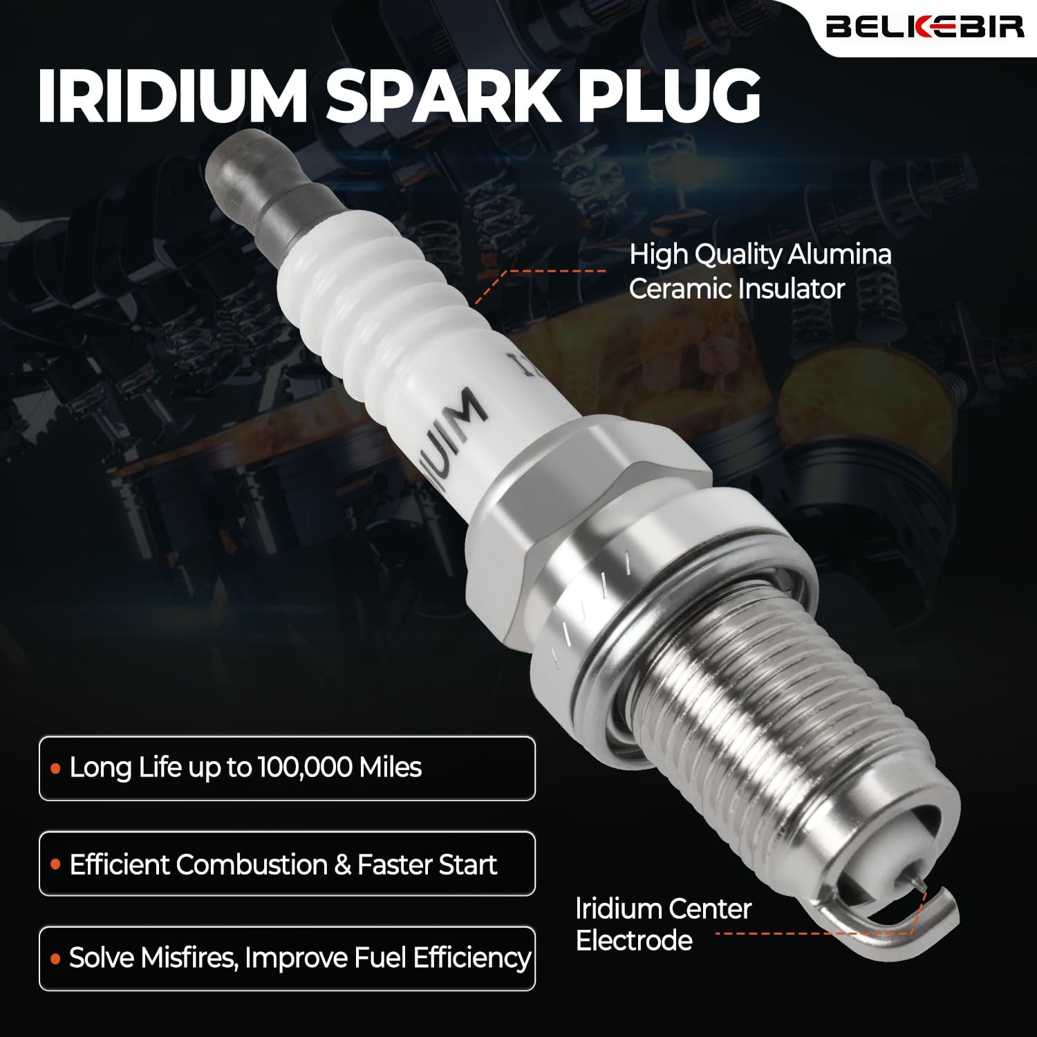 Set of 4 Ignition Coil Packs & Iridium Spark Plugs Compatible with 2.0L 2.4L 2002-2011 Honda Civic Si Accord CRV Element S2000, 2002-2006 Acura RSX Replace UF311 & 9807B-561BW