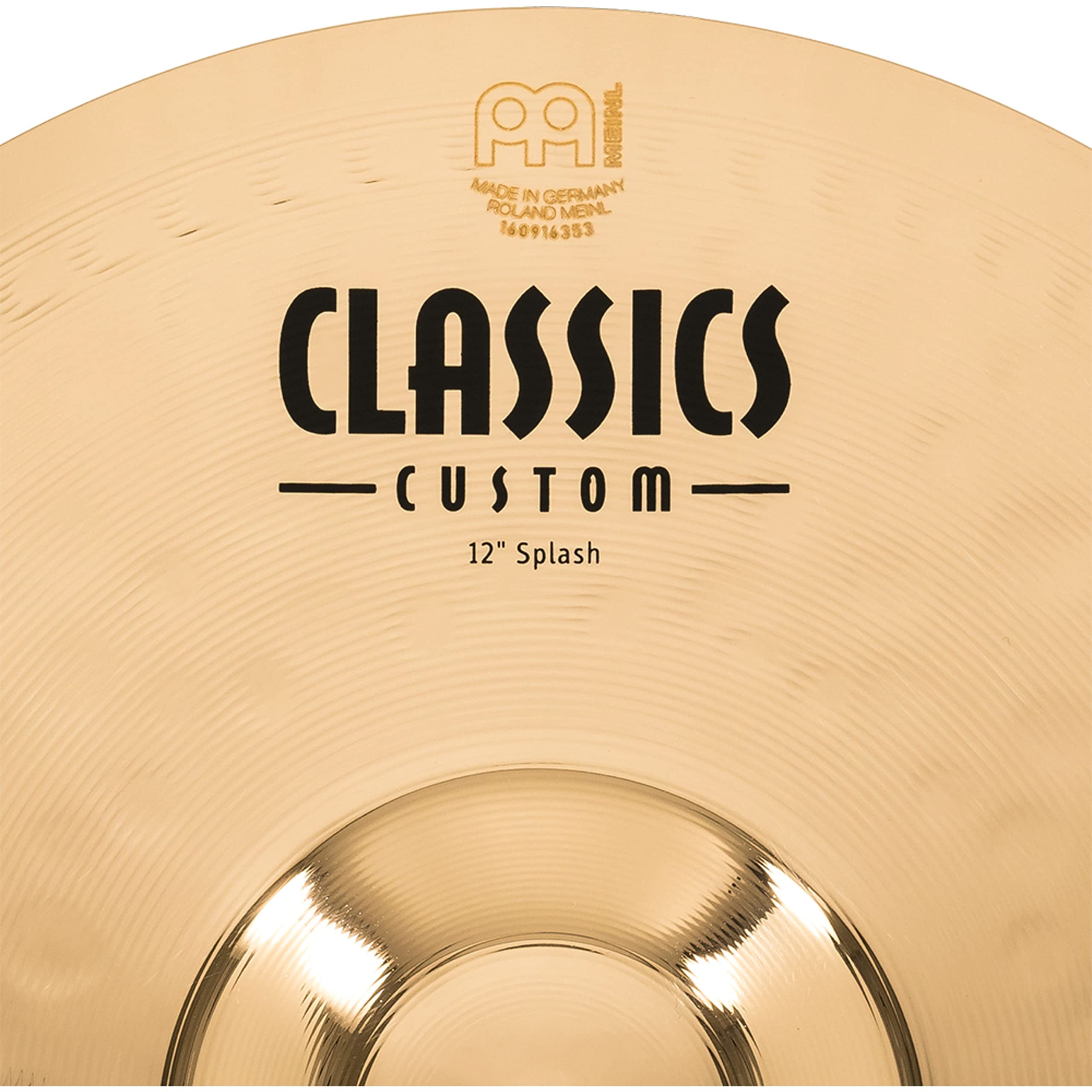 Meinl Cymbals Classics Custom Brilliant Splash — 12 Zoll (Video) Schlagzeug Becken (30,48cm) B12 Bronze, Brilliantes Finish (CC12S-B)