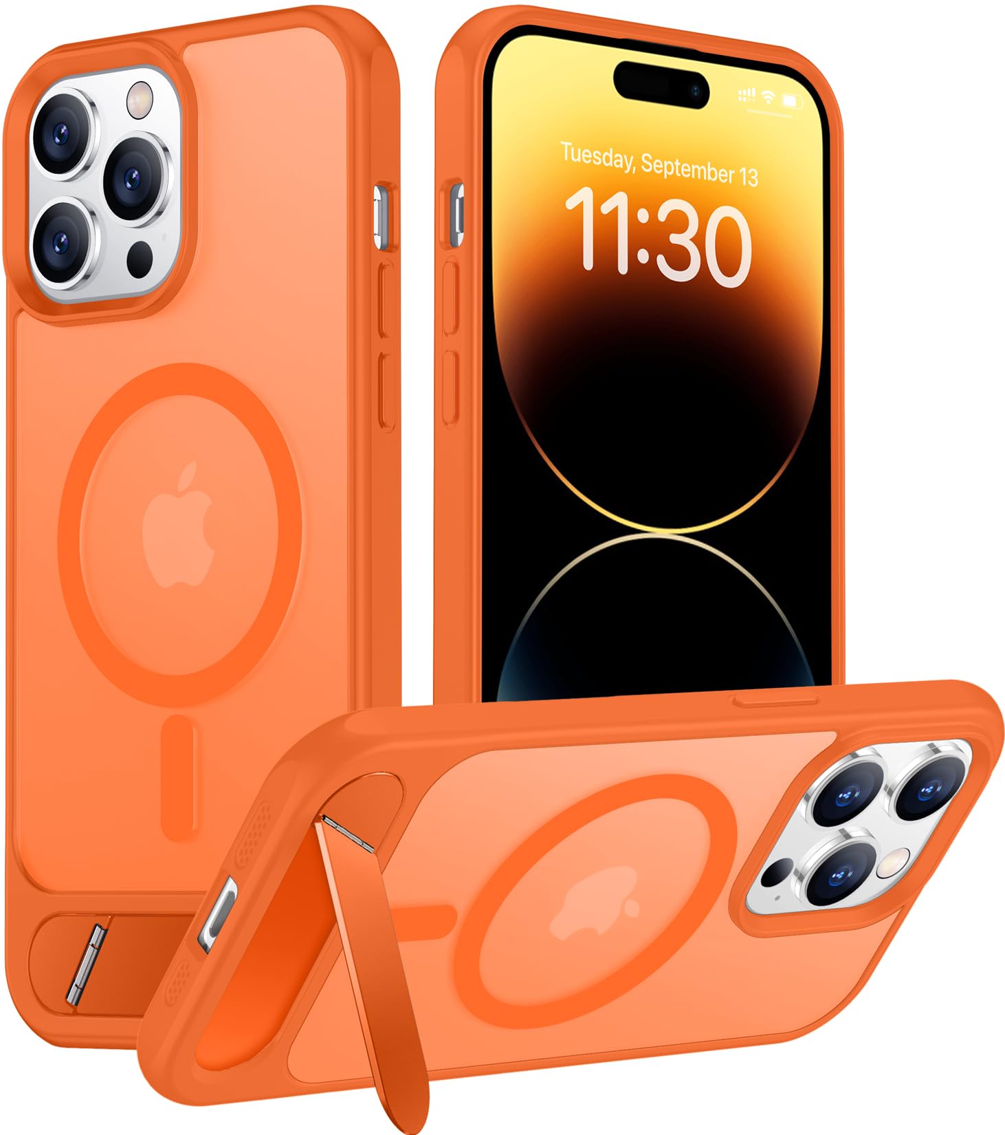 Temdan Magnetic Compatible with iPhone 14 Pro Max Case, [Built-in Invisible Kickstand][Compatible with MagSafe] [Military Grade Shockproof] Slim Translucent Matte Phone Case for iPhone 14 Pro Max 6.7"