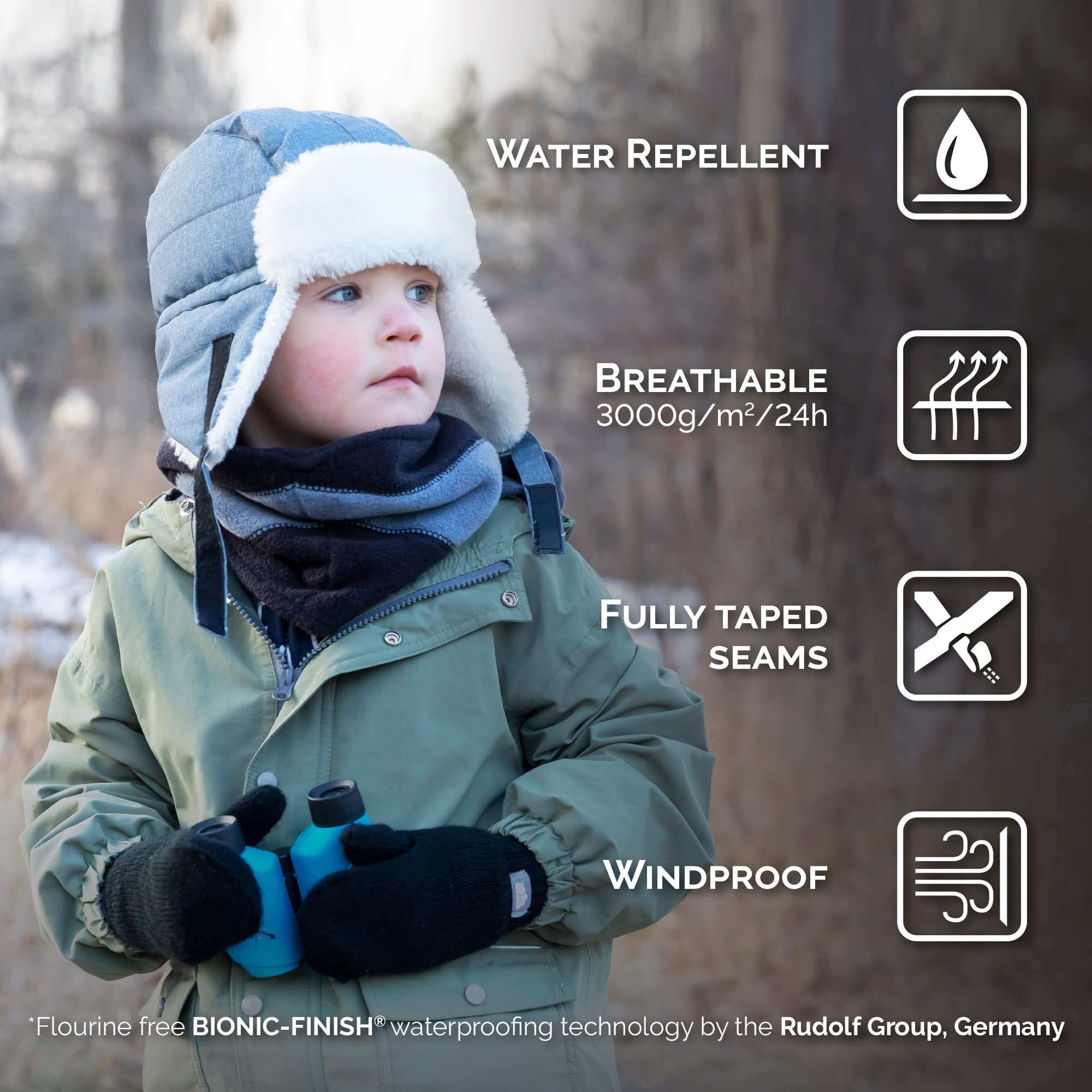 JAN & JUL Toddler Boy Girl Windproof Trapper Winter Hat (M: 6-24M, Heather Grey)