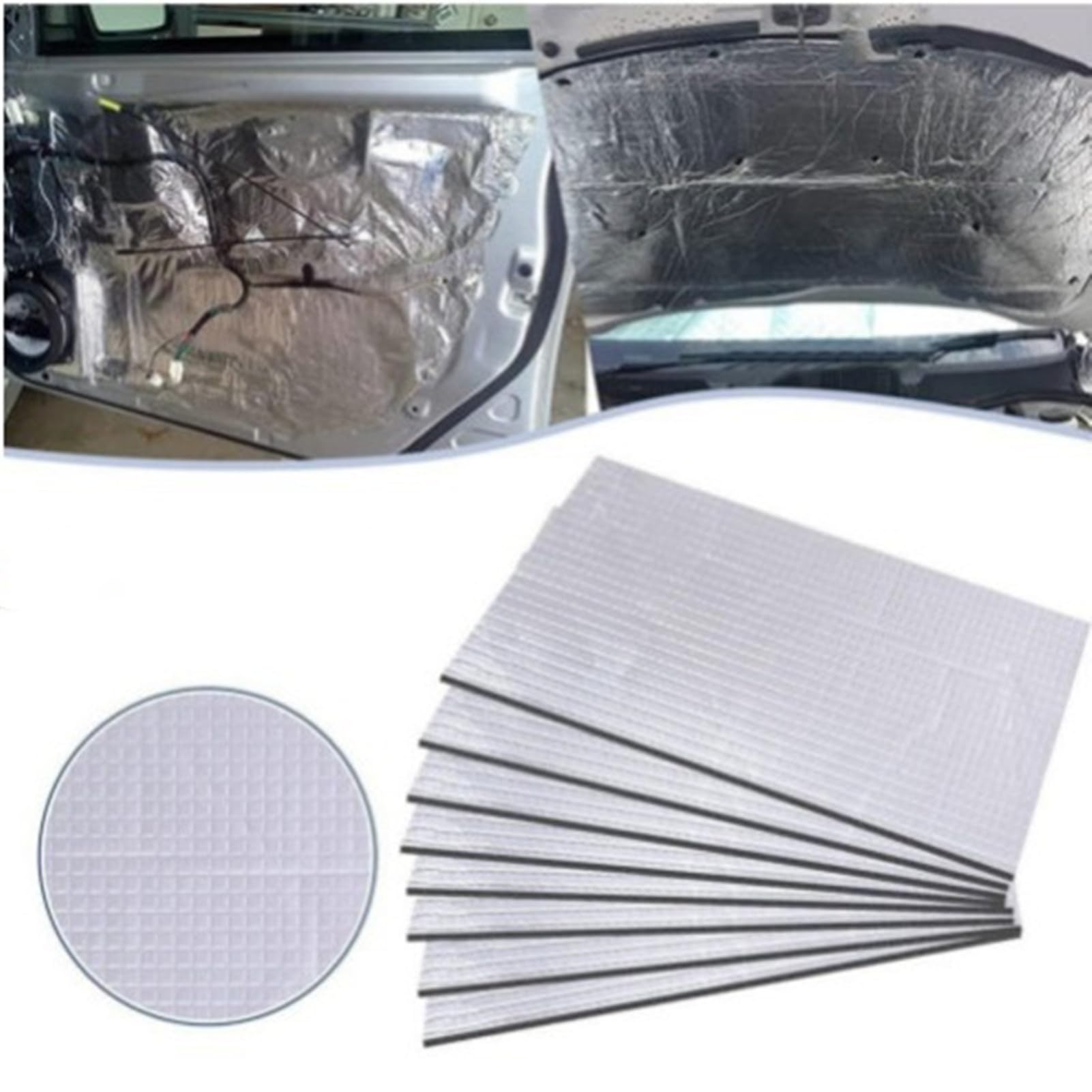 20 Pezzi Tappetini Isolanti per Auto, 250 x 180mm Tappetino Fonoassorbente per Auto Pannello Isolante in Alluminio Butilico Tappetino Isolante per Isolamento Acustico Impermeabile Ignifugo
