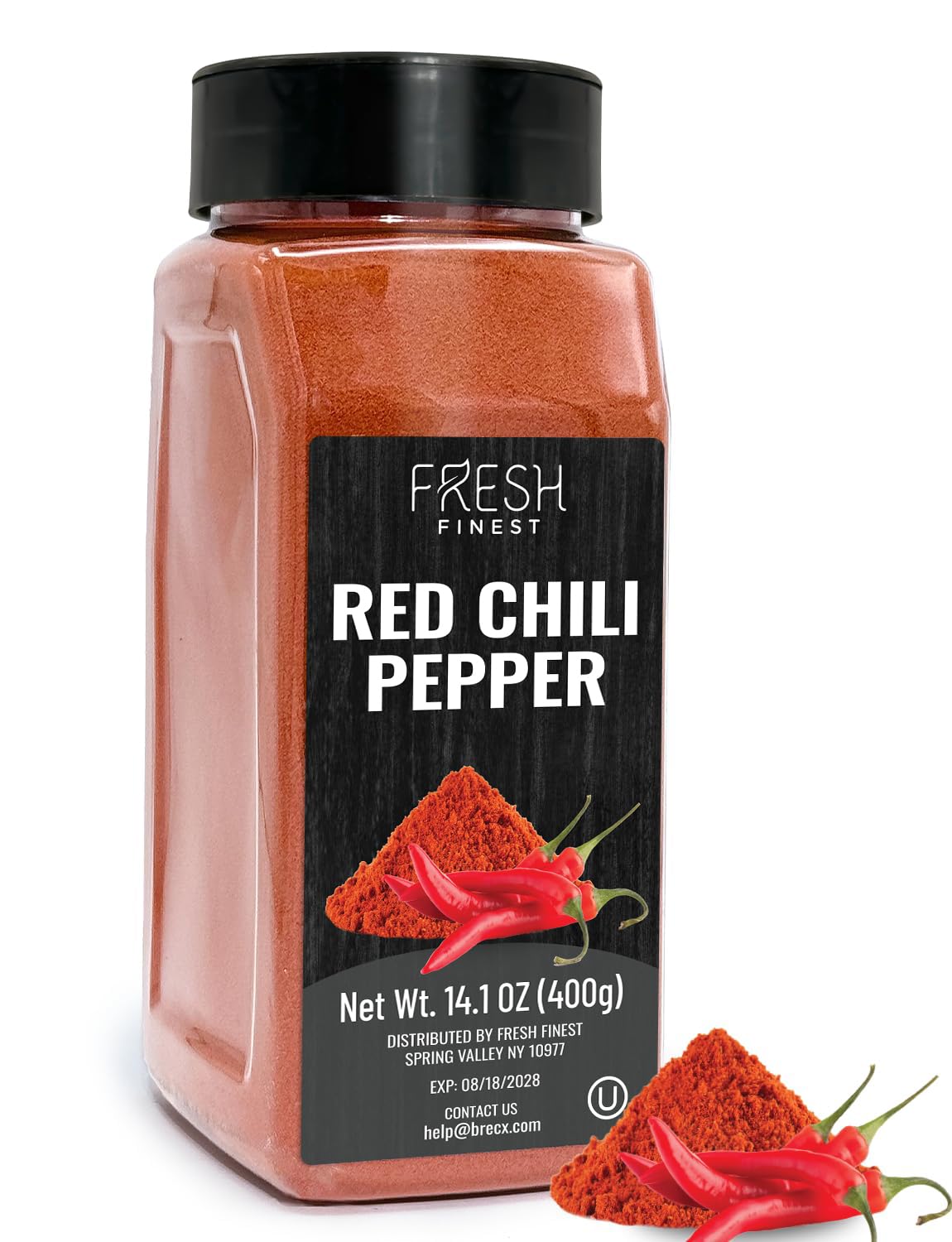 Fresh Finest Chili Pepper with Rich Flavor – Finely Ground Hot Chili Powder for a Wide Range of Dishes - Bulk with Airtight Packaging – 14.1oz (400g)
