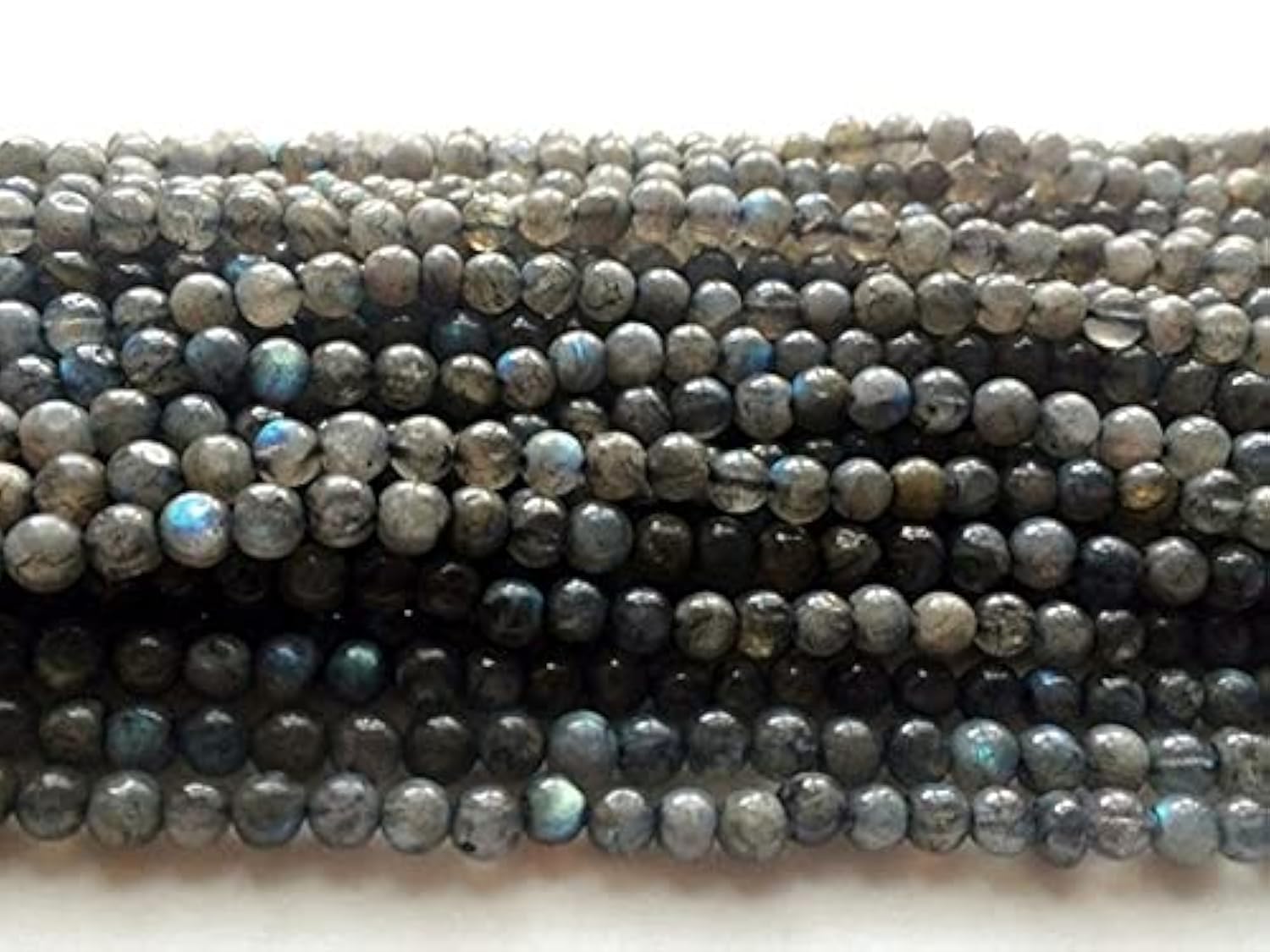 Flashy blue beads en labradorite naturelle 5.5mm pour collier artisanal
