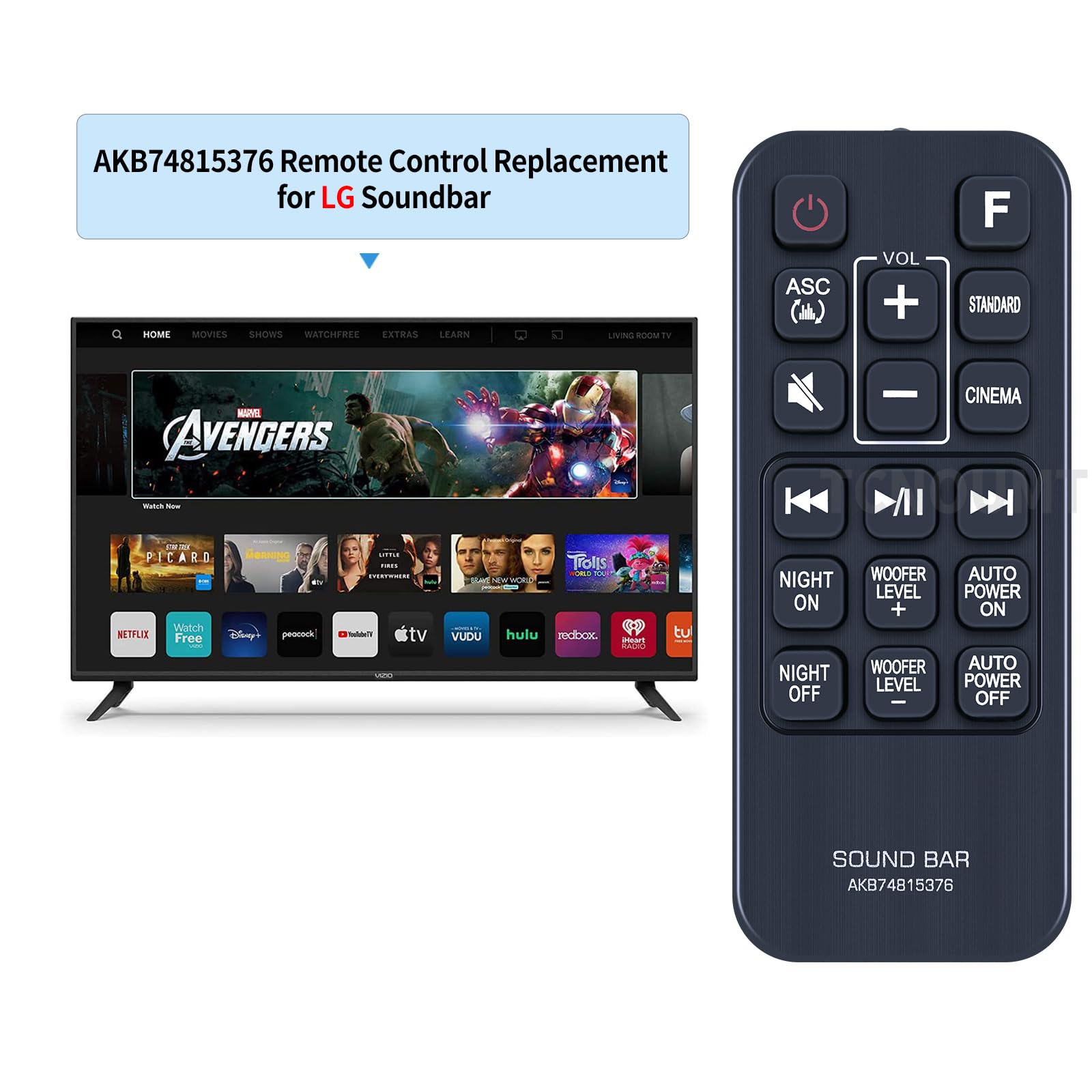 Télécommande D'origine LG AKB74815376 Pour Barre De Son SJ3 | Sans Fil, Noir - Neuf