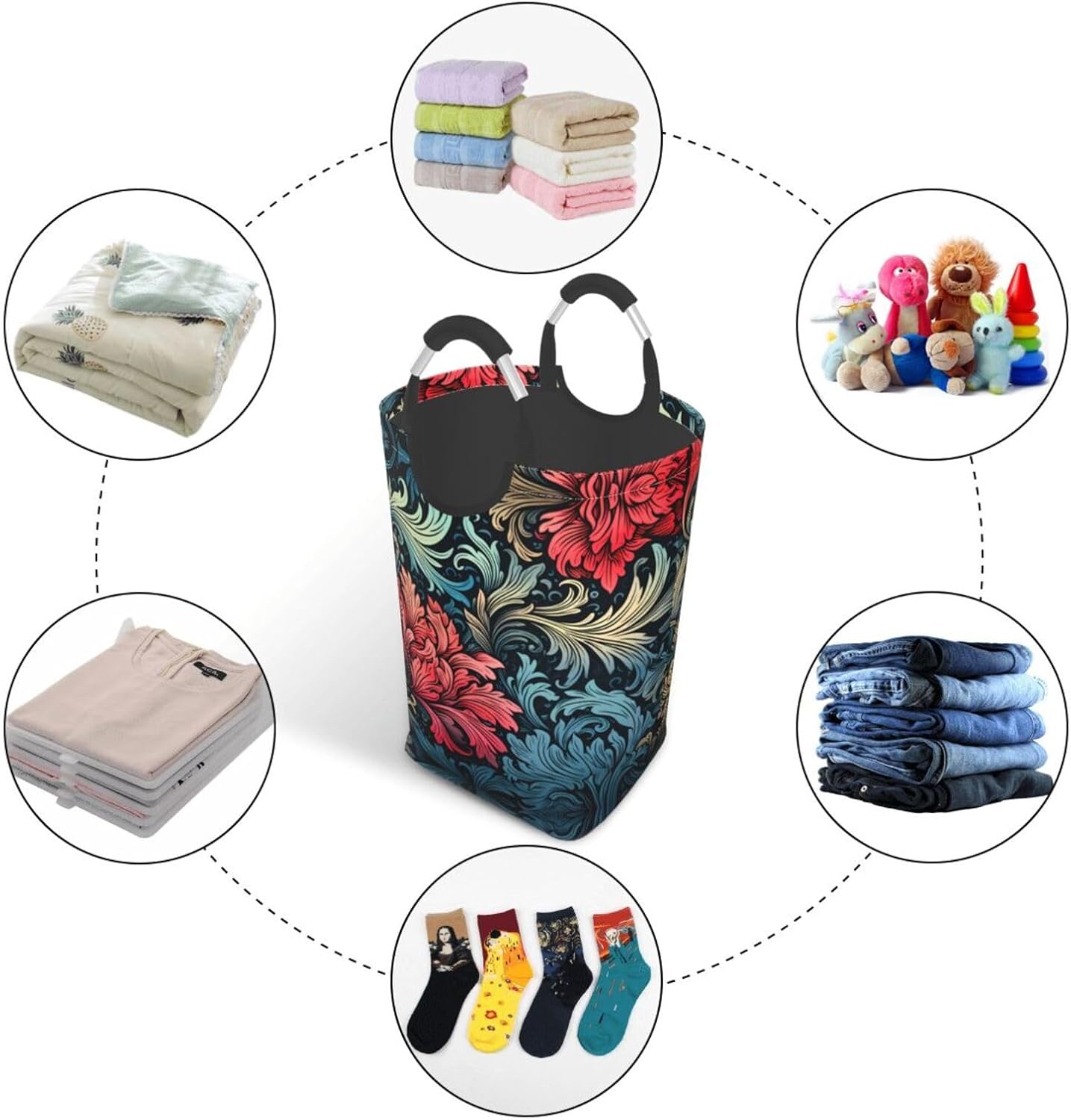 fancy Square storage bag 50L, suitable for multiple scenes, foldable dirty clothes storage basket.