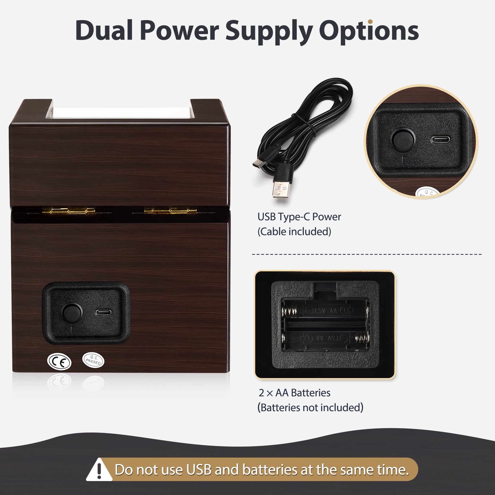 Uhrenbeweger für Automatikuhren, Single Maple Braun Holz Uhrengehäuse, Automatischer Uhrenbeweger mit weichem LED-Licht, Selbstaufziehende Uhrenbox mit leisem japanischem Motor, Premium-Geschenk für