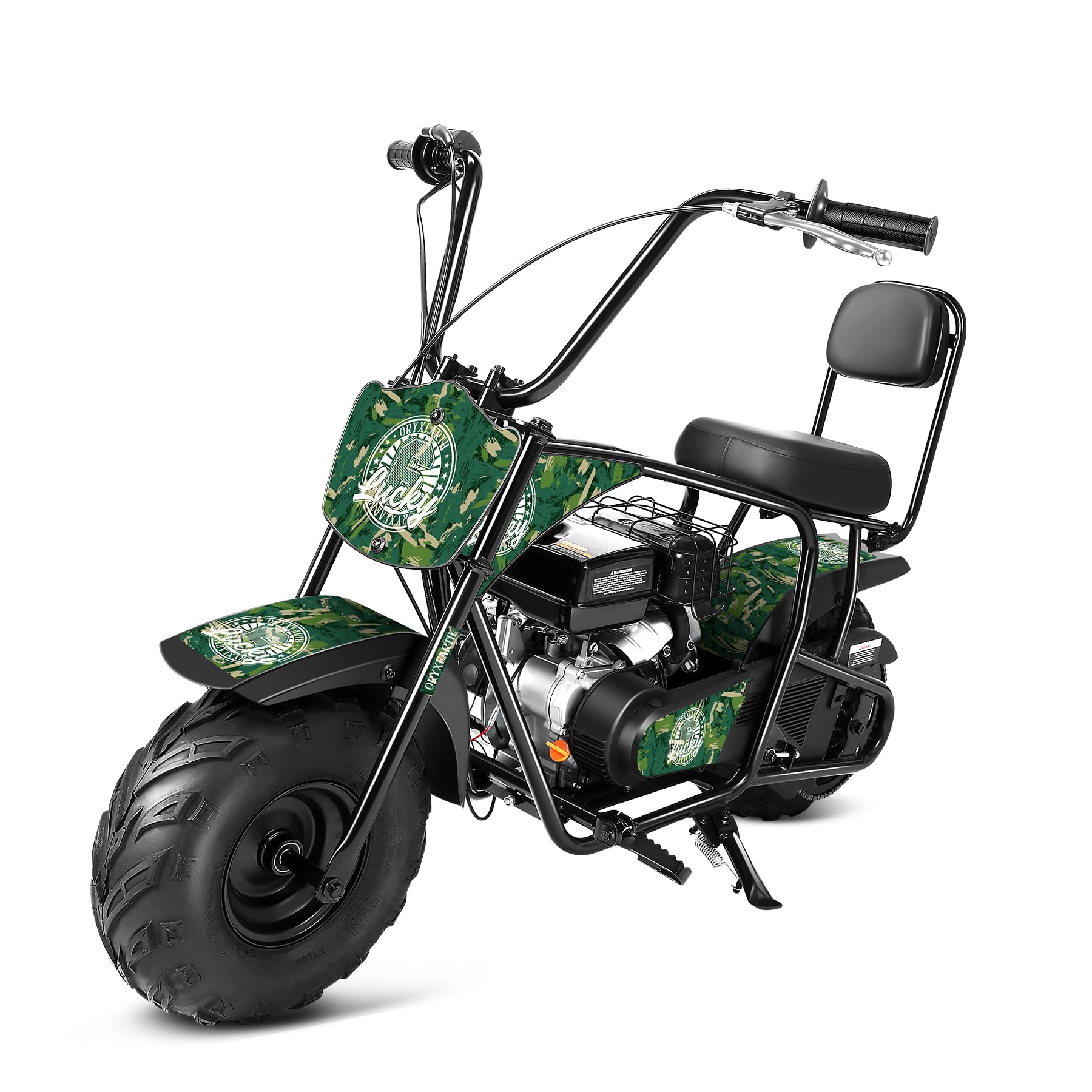 Oryxearth 99CC 4-Tempi Dirt Bike Pocket Bike, Moto da Cross per Bambini Benzina, Ruota Offroad a Larghezza, Moto da Cross per Bambini, Moto da Motocross, Adesivi Fai-da-Te Mini Moto dai 13 Anni (Verde