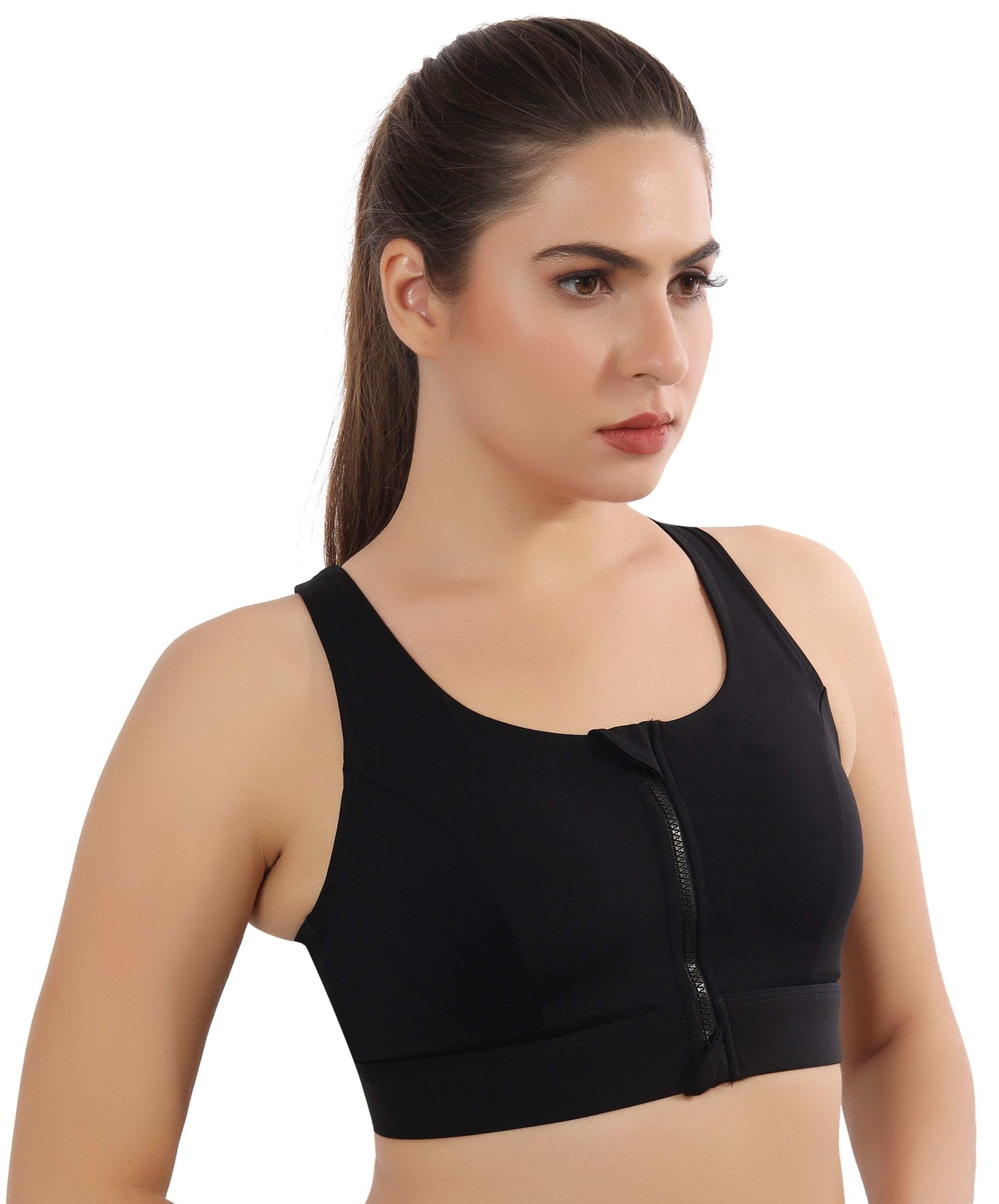 fabluk Front Zip Sports Bra - Comfortable, Supportive, Easy to Wear-picture-30