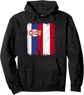 Serbia Austria Half Flag Serbian Austrian Heritage Pullover Hoodie
