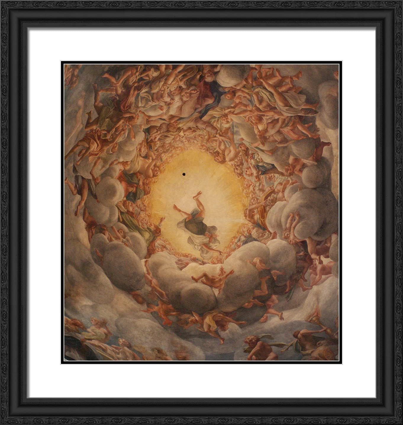 ArtDirect Correggio 20x21 Gold Ornate Framed Art Print with Double Matting Titled: Assumption of the Virgin