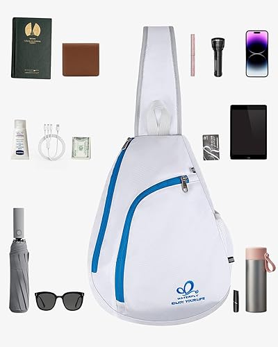 Miniatura 5 de Waterfly Bolso bandolera pequeño resistente al agua, mochila ligera con hombros y pecho para hombres y mujeres, senderismo y viajes