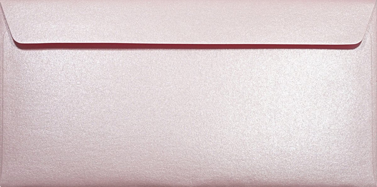Netuno 25 sobres largos rosa nacarados DIN DL 110x220mm 120g Majestic Petal solapa recta autoadhesiva sin ventana metalizados americanos para invitaciones tarjetas boda bautizo cartas facturas