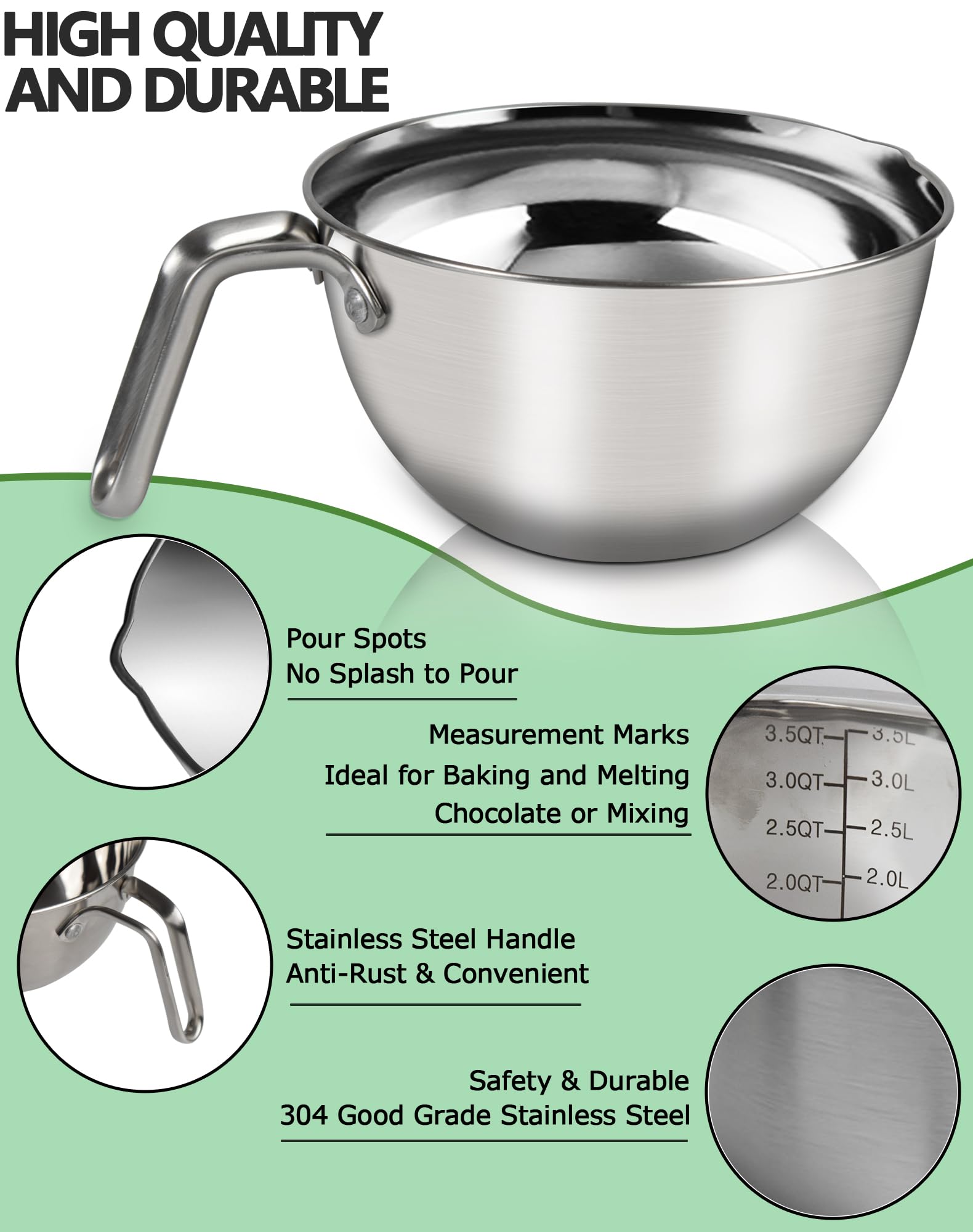 Marsheepy Double Boiler - Melt Chocolate & Butter -2 Marsheepy Double Boiler - Melt Chocolate & Butter -2