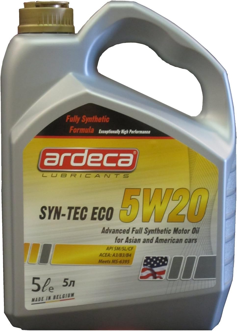 Syn-Tec ECO 5w-20 Advanced Fully Synthetic Motor Oil 5Liter for Asian & American Cars Made in BELGIUM