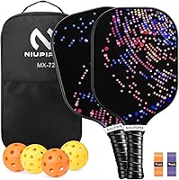 Vista 22 de niupipo Pickleball Paddles Set of 2 or 4, USAPA Approved Fiberglass Pickleball Paddle Set with Balls and Bag, Polypropylene Honeycomb Core