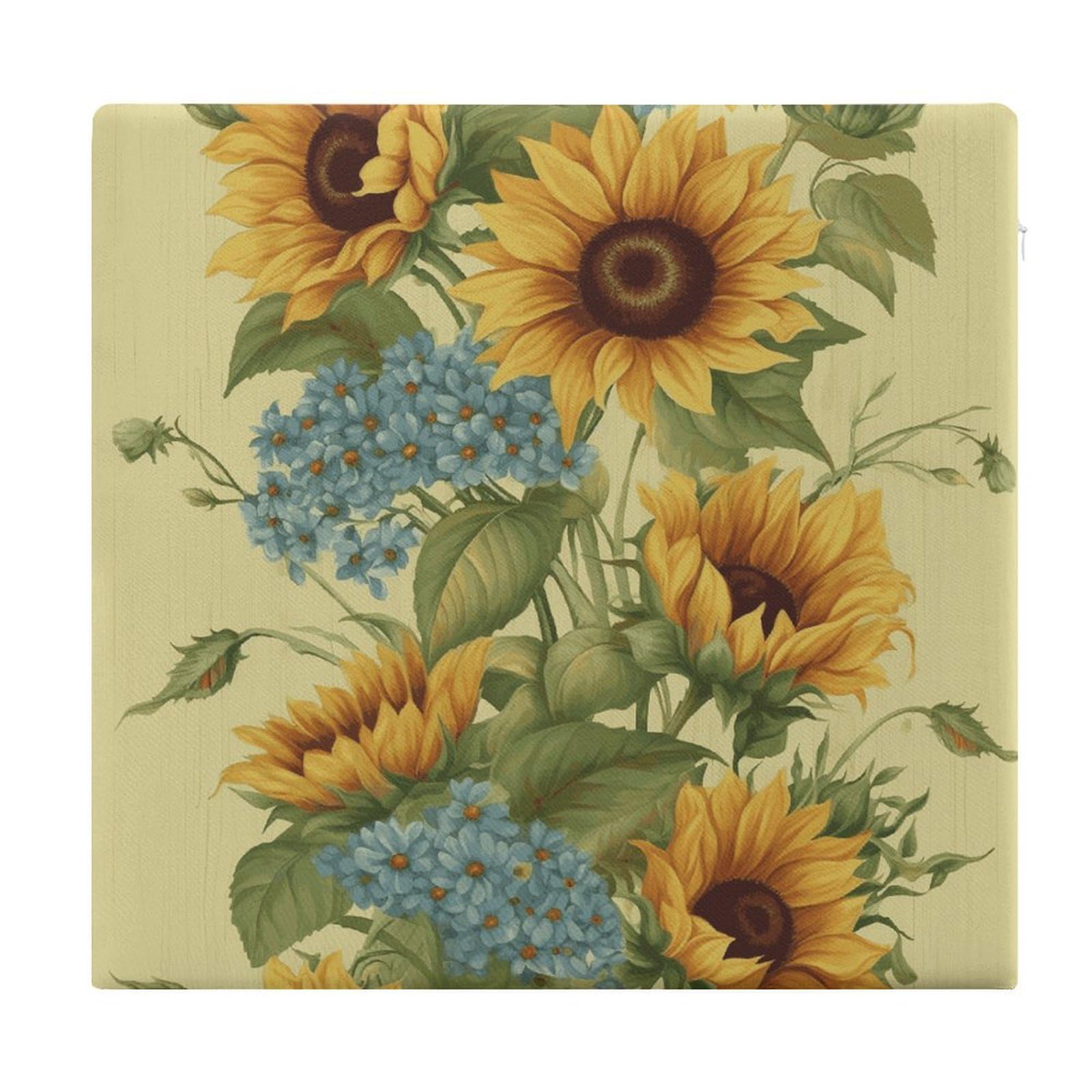 LDGSUPH Sunflowers Seat Cushions for Office Chair Cushion Square Pillows Seating Soft Floor Cushions Cozy Couch Cushion Support Memory Foam Chair Pads for Home Travel Car