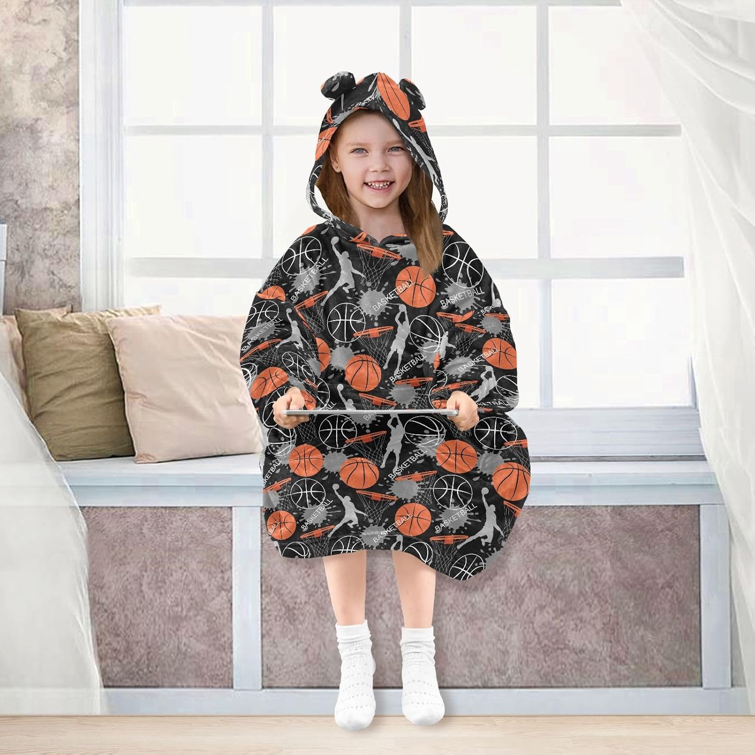 Wearable Blankets for Kids, Super Soft Warm Cozy Oversized Blanket Hoodie, Gifts 3-14 Y Boys Girls Teens with Pocket