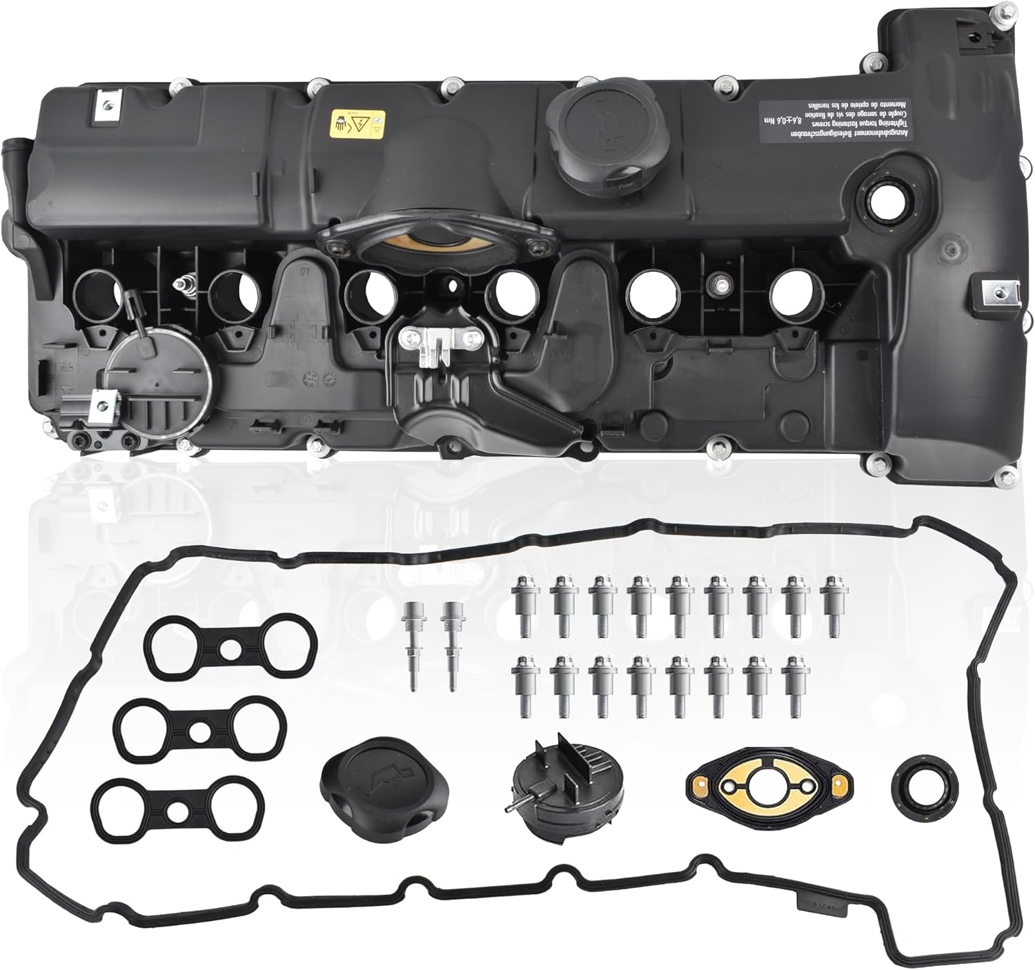 264-935 Engine Valve Cover Kit With Gasket, Bolts and Oil Cap Fit for 2007-2013 Bmw 125i 128i 130i 323i 325i 328i 328xi 525i 528i 528xi 530i X3 X5 Z4 L6 2.5l 3.0l, Replacrs# 11127552281
