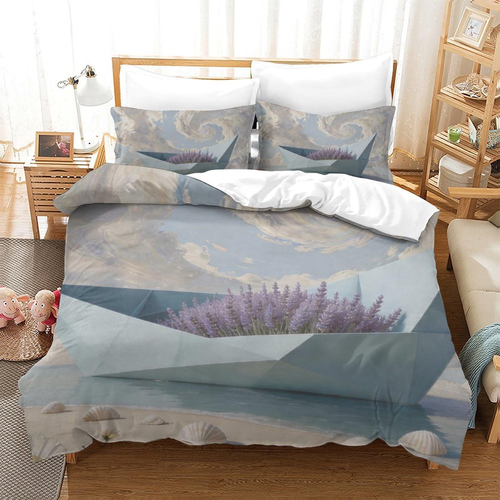 Housse de couette 260x220cm anti-plis pour un lit Super King toujours impeccable