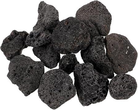 INOOMP Volcanic Rock Aquarium Decorations Natural Lava Stones 1 Pack 300G Smooth Volcanic Stone for Fish Tank Potted Plants Terrarium Garden Landscaping