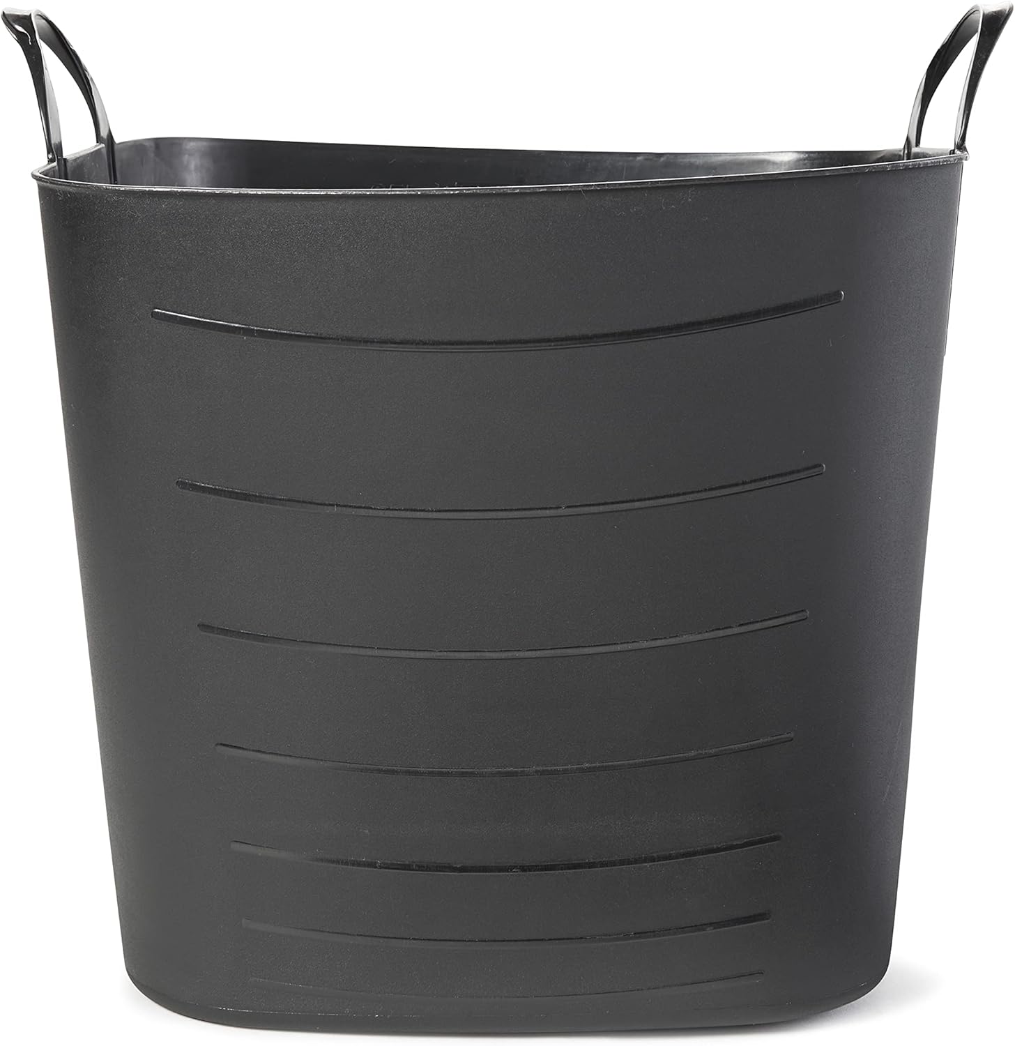 Life Story Flexible Tub Basket 25 Liter/6.6 Gallon Plastic Multifunction Storage Tote Bin with Handles, Black (6 Pack)