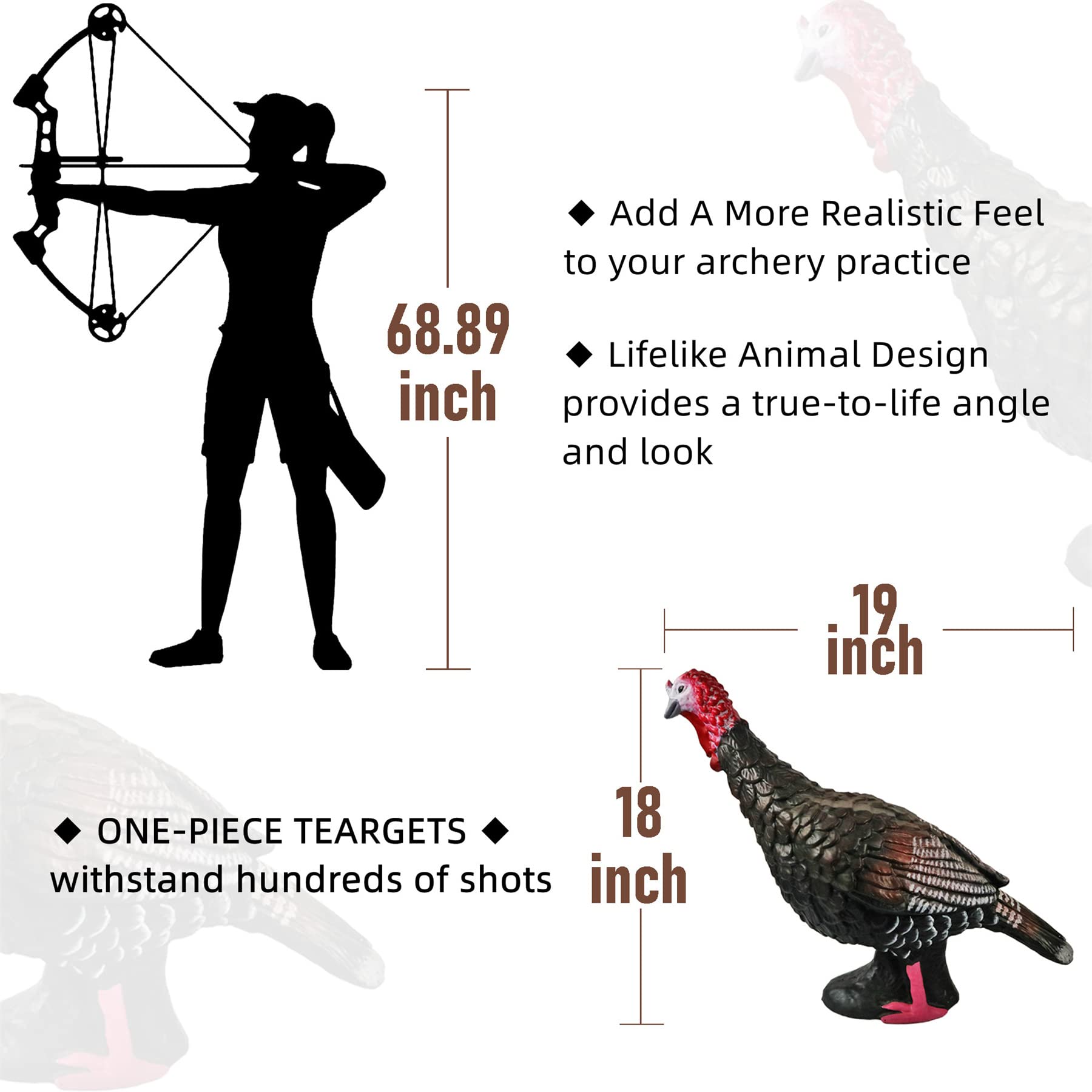 3D Turkey Archery Targets Animal Shooter for Practice Target Shooting
