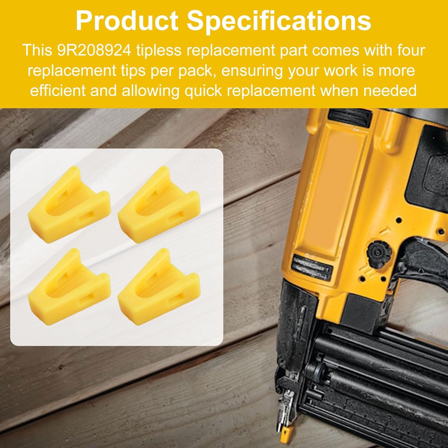 9R208924 9R208924-2 Nail Gun Nail Head for DeWalt DWFP12233, Compatible with Dewalt Nail Gun Tip Replacement, Nailer Tip - 4 Pack