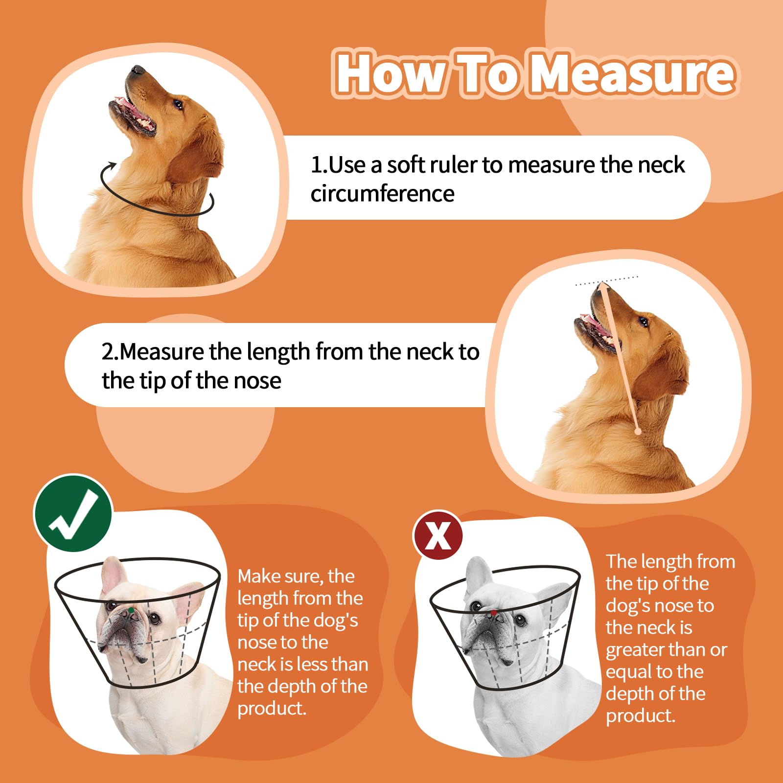 Kuoser Collerette pour chien, protection contre les fuites pour chien, mesures de protection pour chien, collier réglable pour chien, protection contre les fuites pour chiens, prévention des morsures