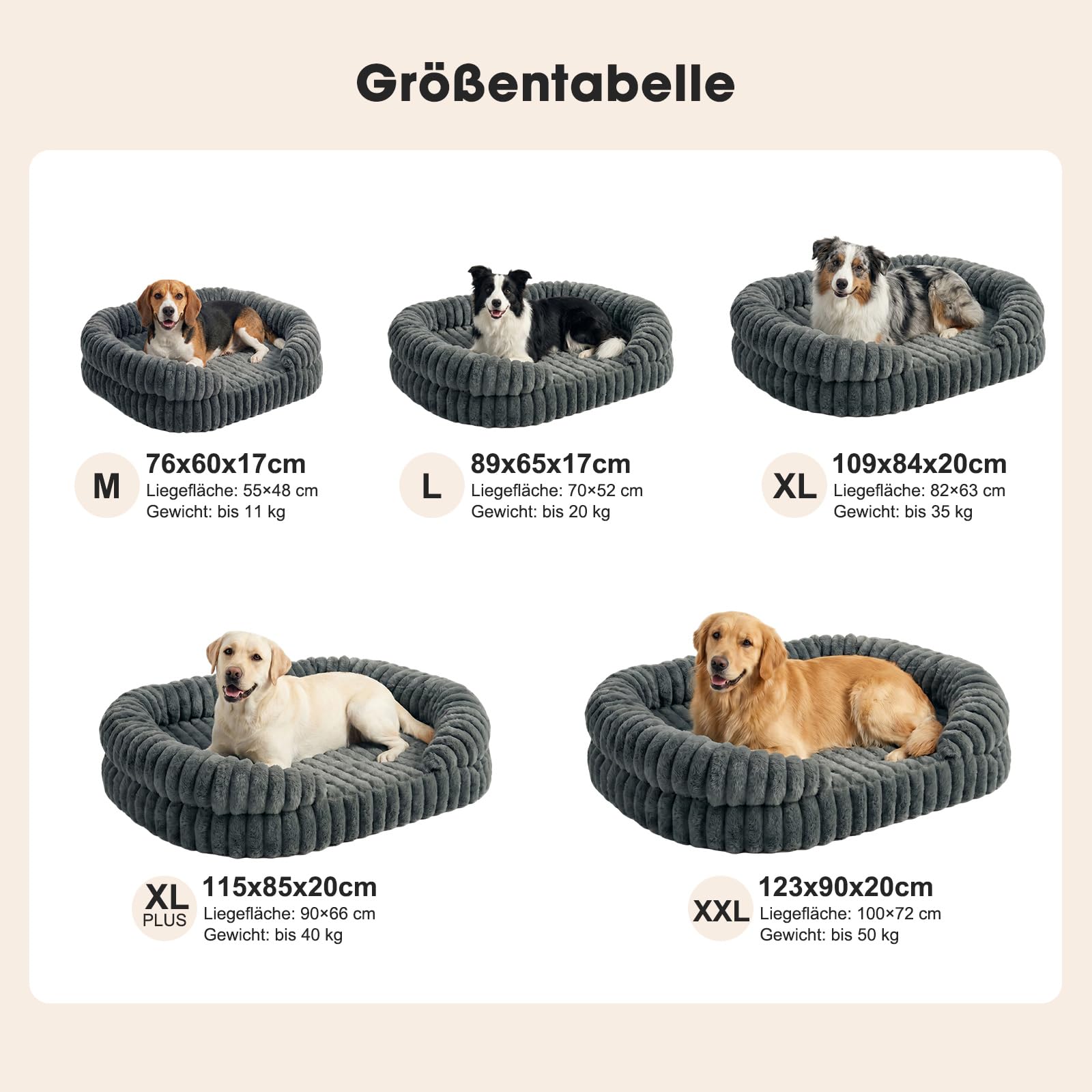 Orthopädisches Hundebett Grosse Hunde, 109x84cm, Abnehmbar & Waschbar | Memory Foam Hundekorb Wasserdicht Rutschfest , Eierkarton-Schaum Hundesofa mit Hohem Rand