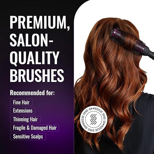 Miniatura 3 de Ergo Cepillo de pelo redondo súper suave, cepillo profesional para cabello húmedo y seco para secado con secado, herramienta de peinado para el