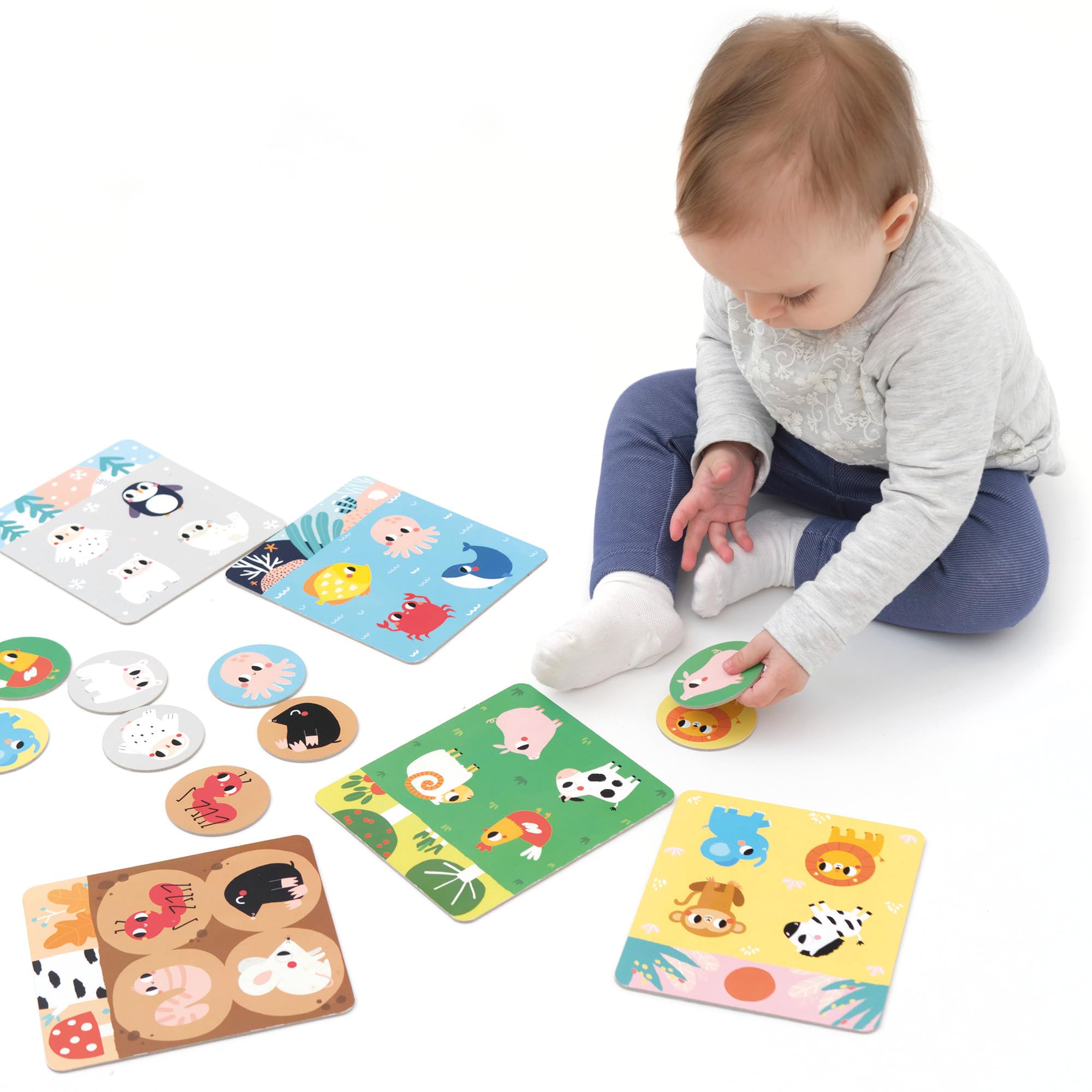 Banana Panda Let's Play Habitat Bingo 2+ - Primer Juego Educativo Educativo para niños a Partir de 2 años - coordinación Ojo-Mano, Memoria y reconocimiento de Animales