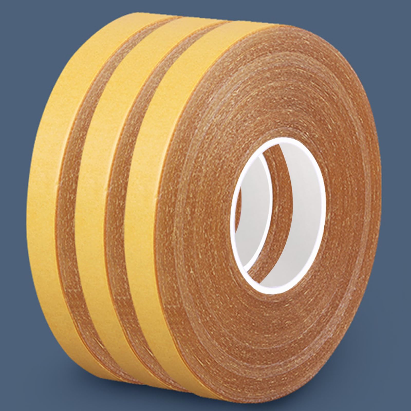 3Pack Double Sided Tape Heavy Duty,0.5in x 66FT,Double Sided Fabric Tape for Crafts, Walls,Super Sticky Resistente Clear 2 Sided Tape,Easy Use Mounting Tape