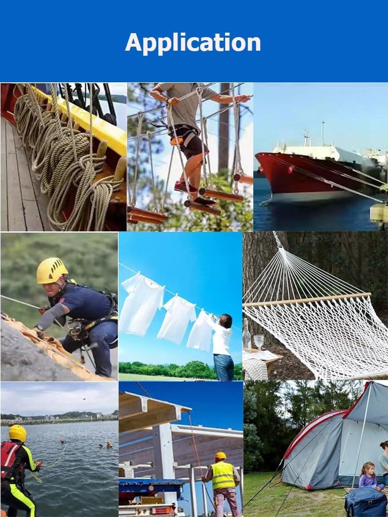 5-100 M 3 Strand Braided Polyester Rope, Strong Pulling Rope for Dock Line Boat Mooring Multi-Purpose Tie Down Clothesline Gardening Craft Tug-of-war Swing(12mm,10m)