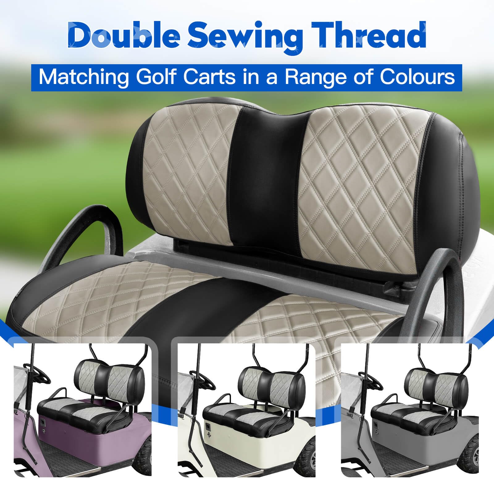 Universal Golf Cart Seat Cover | Oxford Cloth Protection For 2-Person Club Car Seats