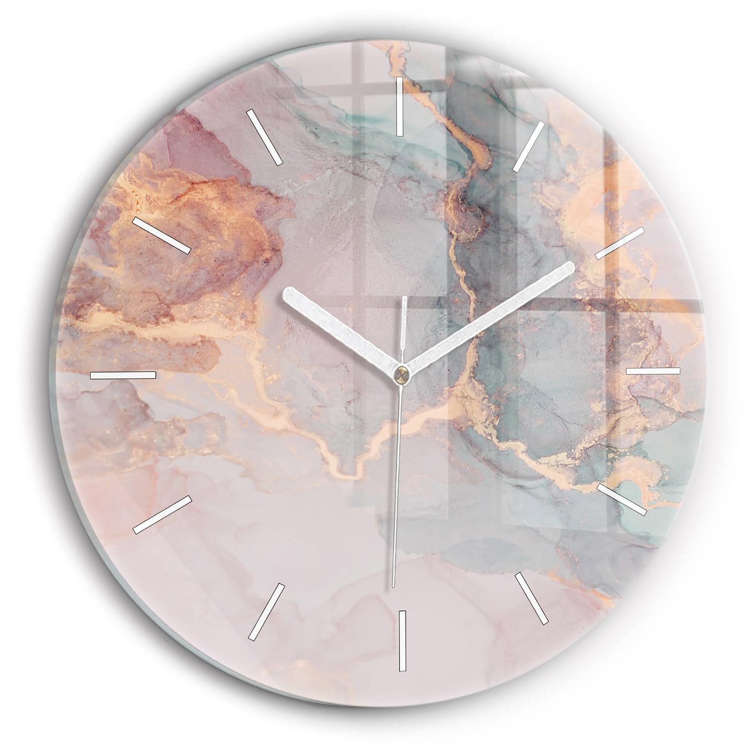 Horloge en verre style élégant 30 cm avec mécanisme silencieux discret