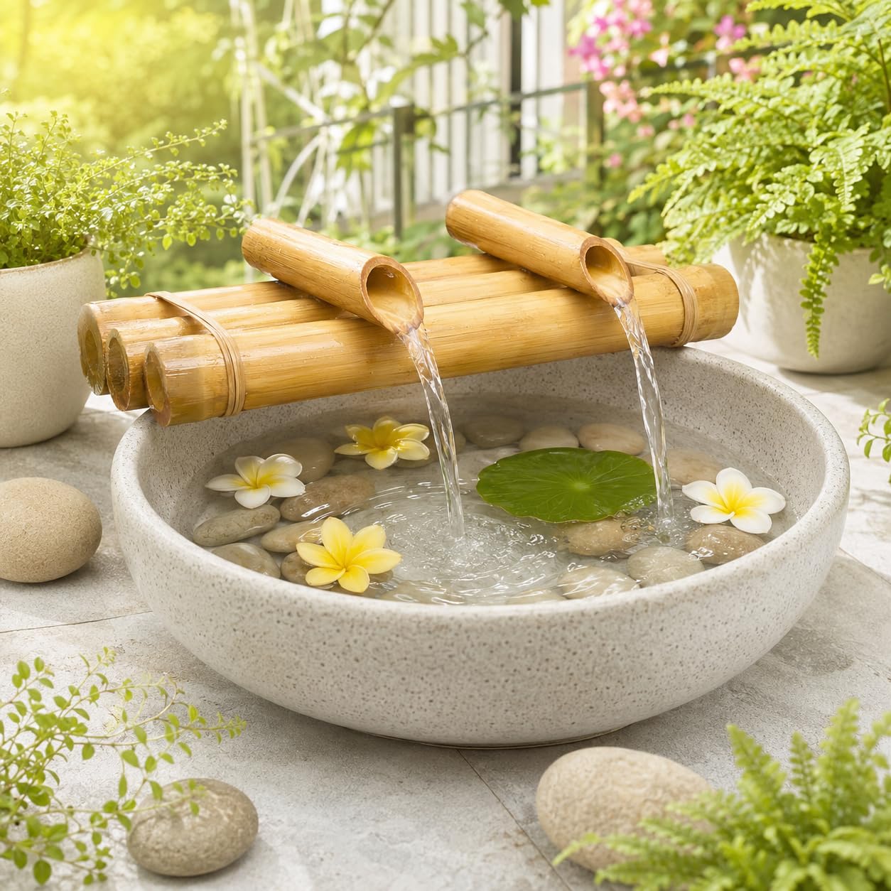 Handcrafted Bamboo Water Fountain with Water Pump | Natural Bamboo Garden Decor | Indoor/Outdoor Water Feature-image-31
