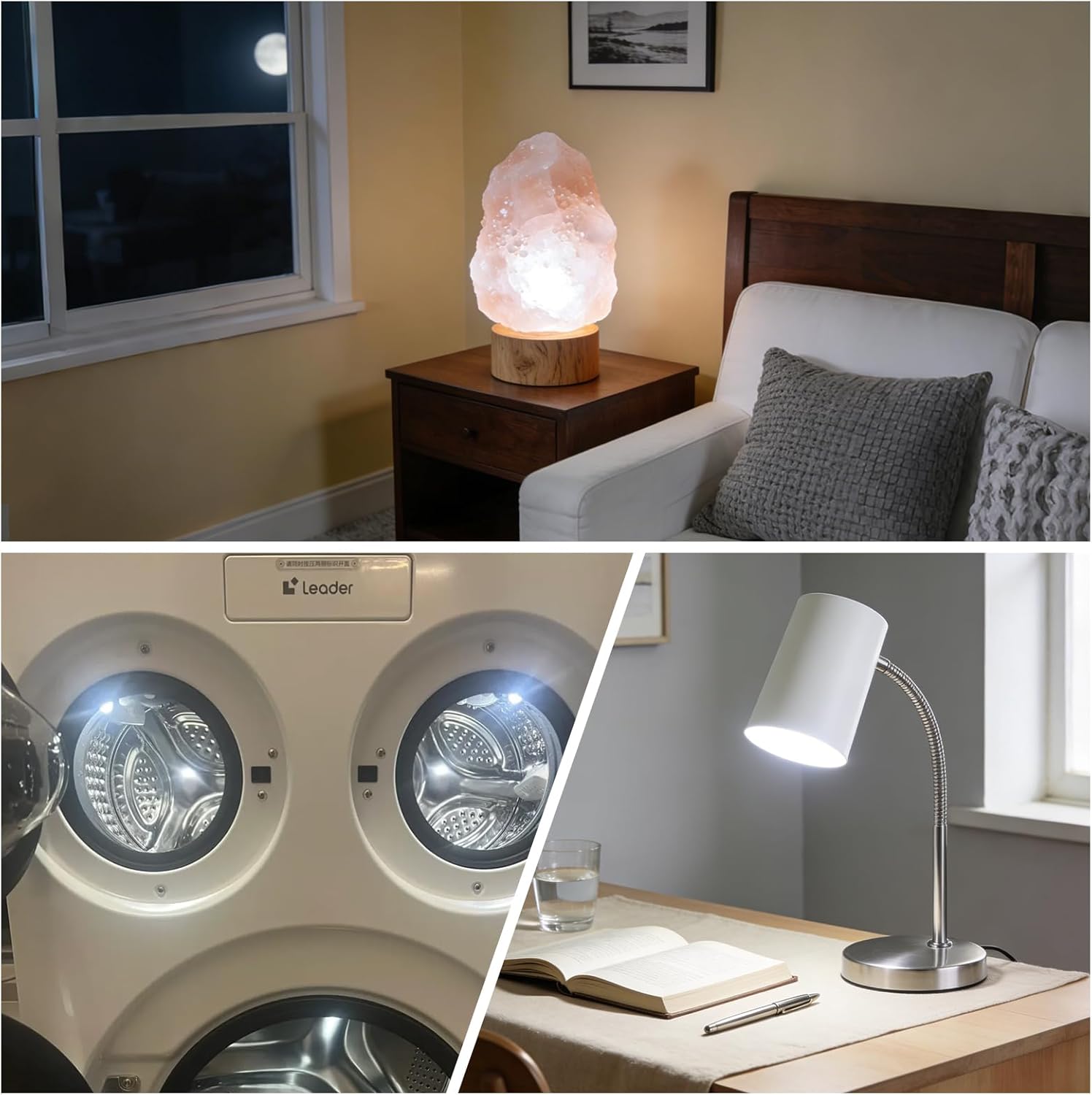 E12 Dryer LED Light Bulb 2W Equivalent to 20W 25W 300Lm AC 120V Replace WE05X20431 WP22002263 6000K Daylight White E12 Edison Base T5 Tubular Clear Glass for Fridge Water Dispenser Dryer Drum, 2 Pack