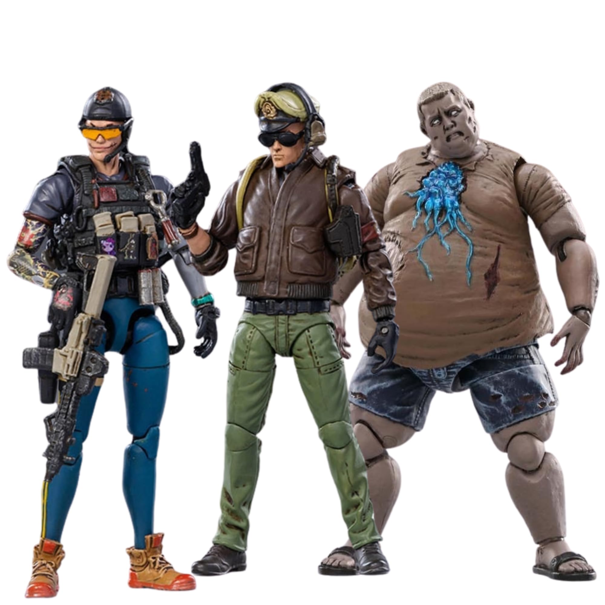 JoyToy 1/18 Action Figures 4-Inch (Lifeafter Infected Chubby Lal002, TieZha, MaSan) Soldier Figures Model Collection