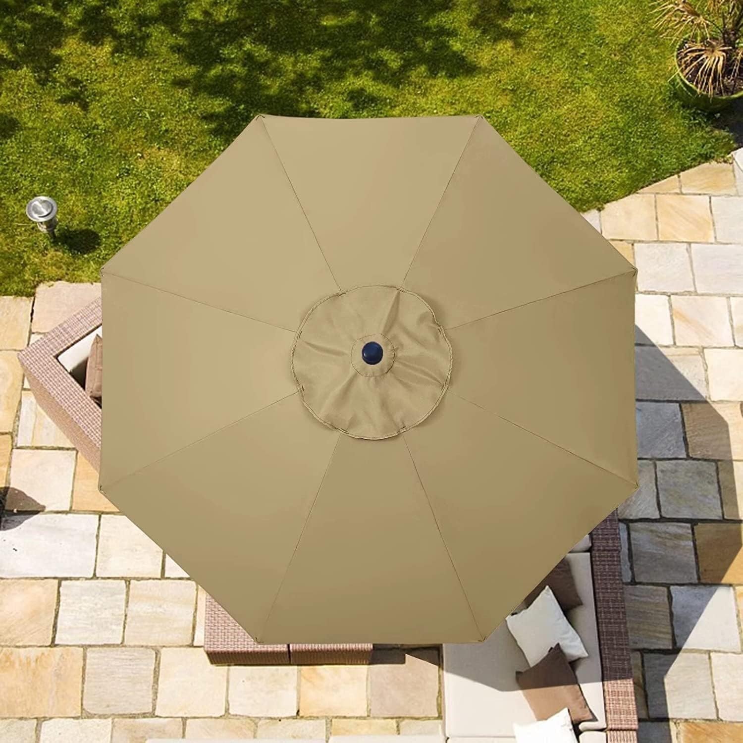 Patio Umbrella Replacement Canopy 6.5'/8.8'/9.8'(2m/2.7m/3m) Umbrella Cover Replacement 6/8 Arms Replacement Parasol Canopy For Garden/Patio Sun Umbrella Cantilever, Backup Canopy ( Color : Black , Si : Patio, Lawn &