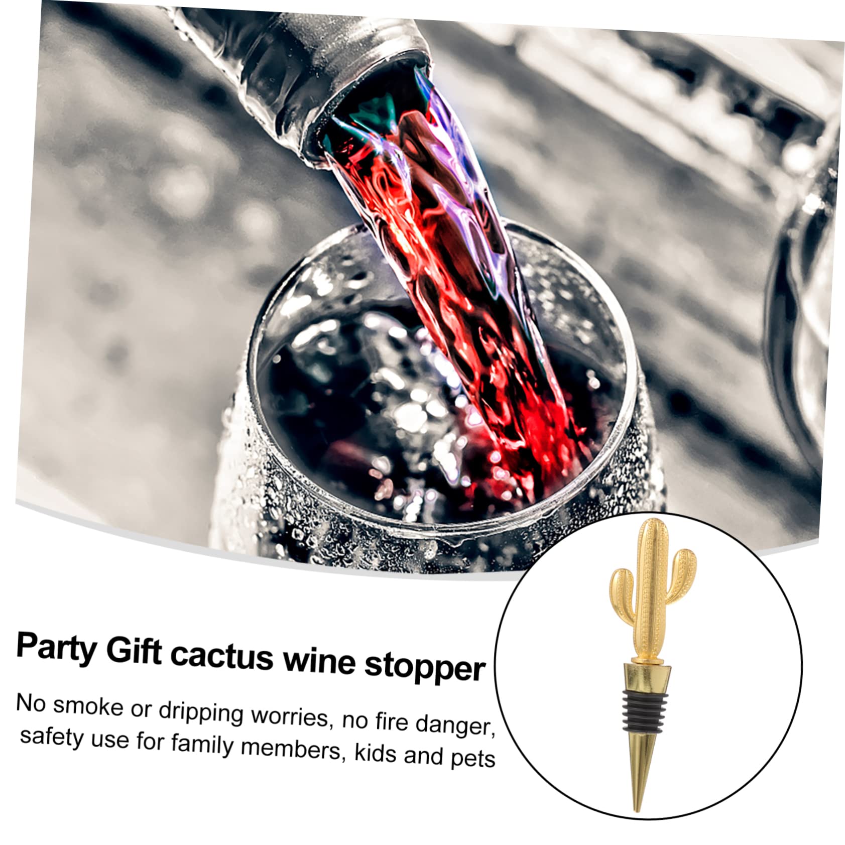 TOPBATHY 6 Pz tappo del vino di cactus tappo per vino riutilizzabile nuovi tappi per vino kit vino decorazioni festa decorazioni feste scatola del kit tappo vino tappi per vino cactus lega