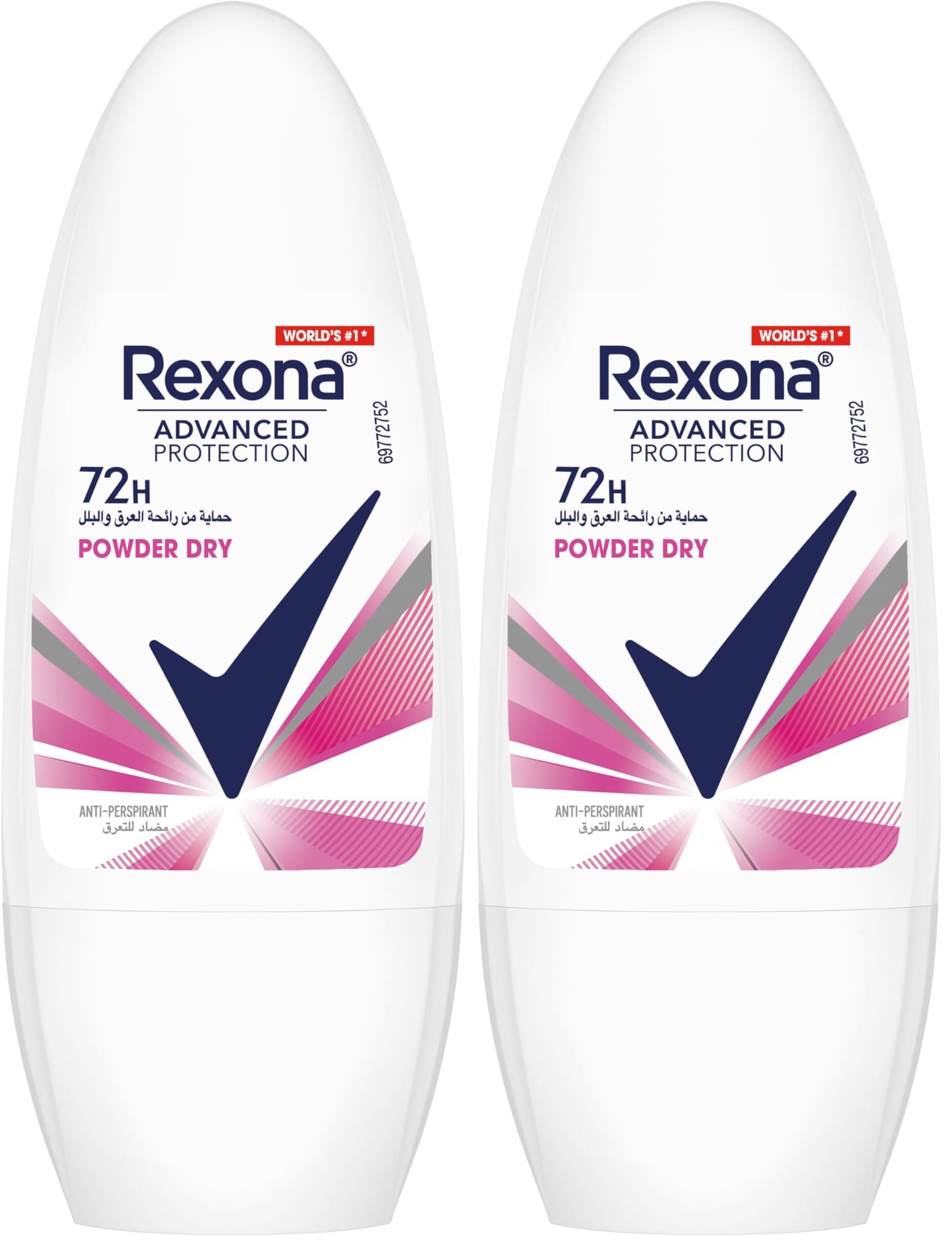 Rexona Üstün Koruma Kadın Roll On Deodorant Powder Dry 72 Saat Kesintisiz Koruma 50 ml (2 paketi)