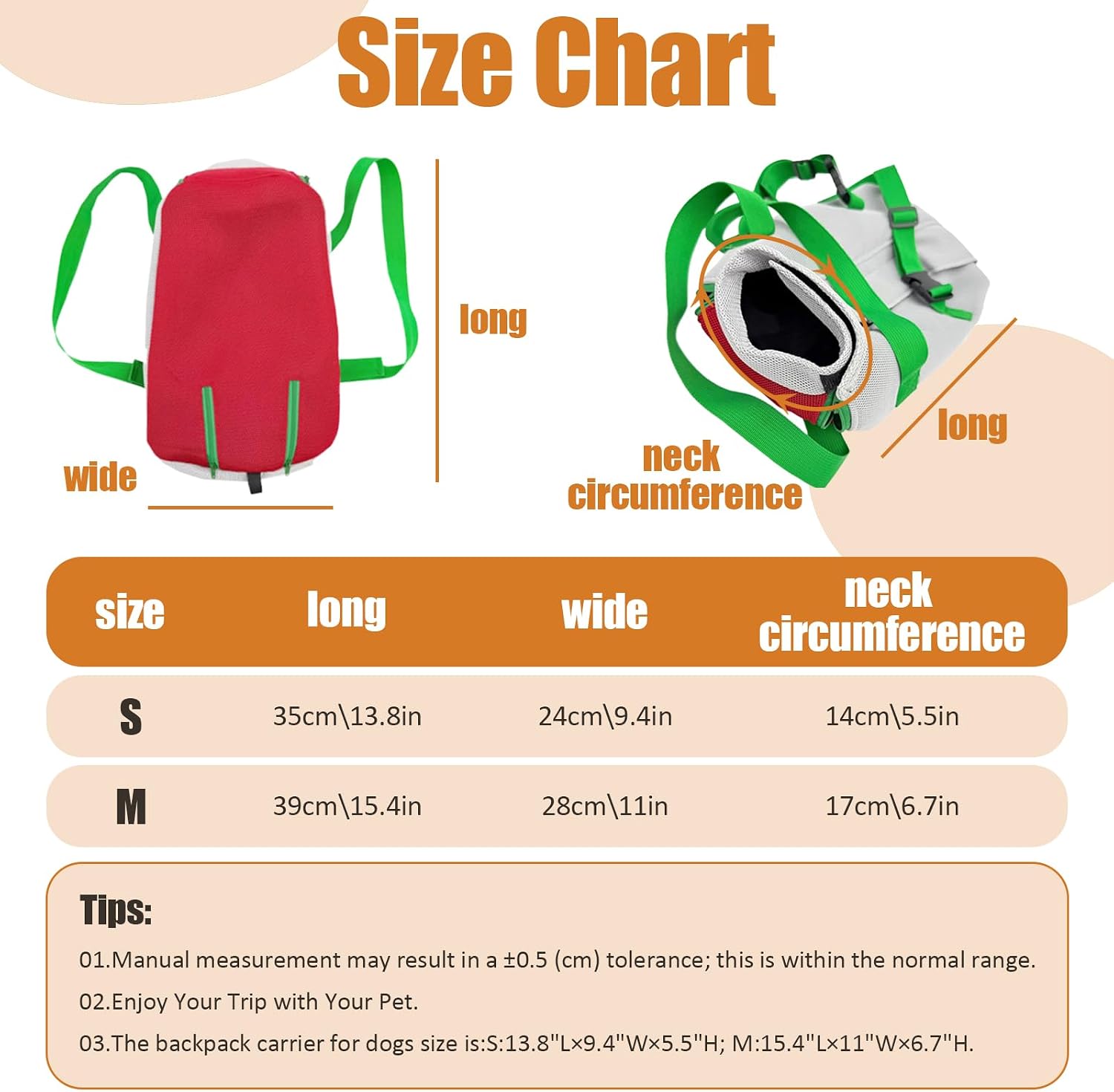 Cat Carrier Backpack, Lightweight Front Pet Carrier with Storage Pocket, Breathable Mesh Cat Travel Bag for Hiking & Walking, Hands-Free Cat Front Pack with Adjustable Straps, Red & Grey,M