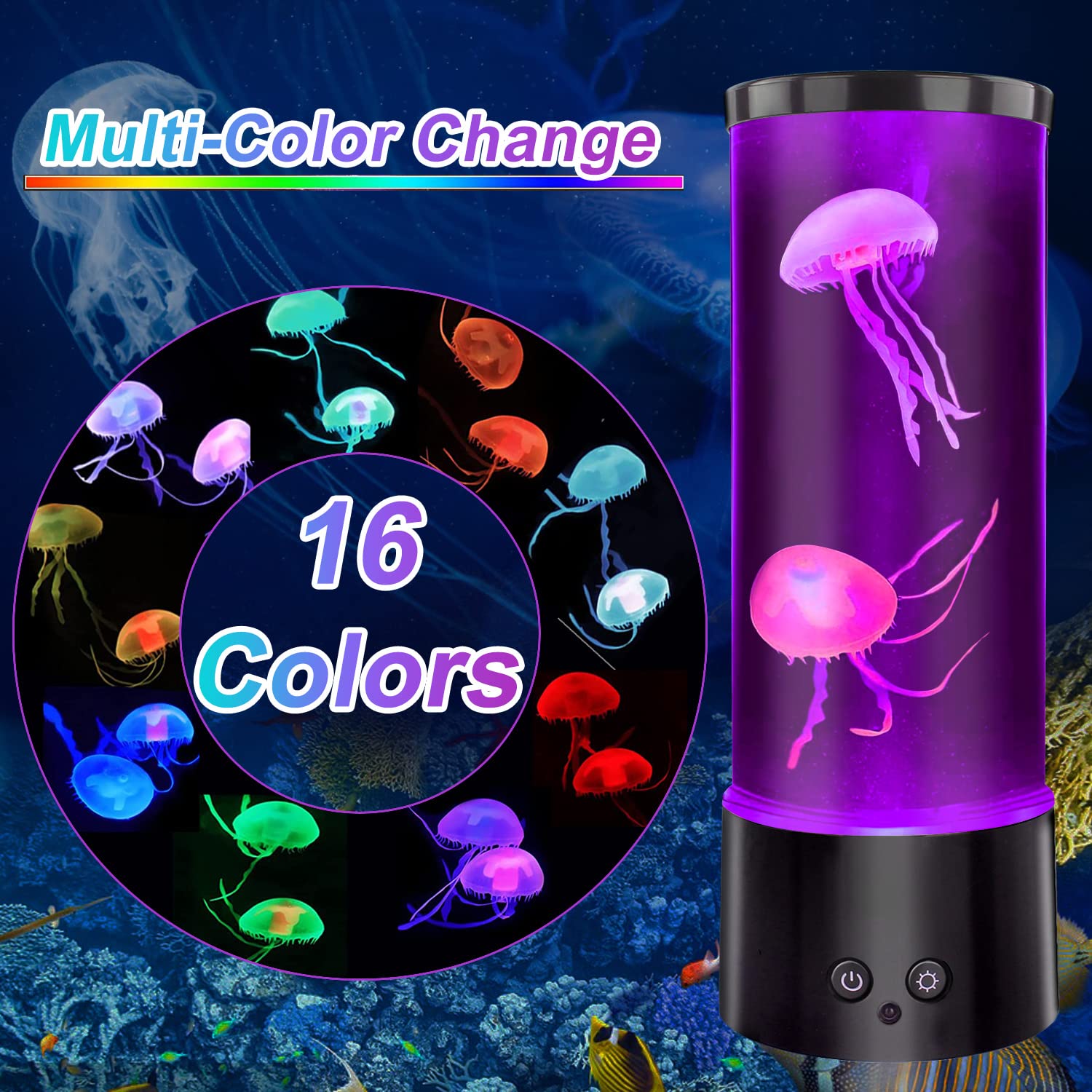 Acecharming Jellyfish Lava Lamp with 16 Color Changing Great Father's Day Gifts