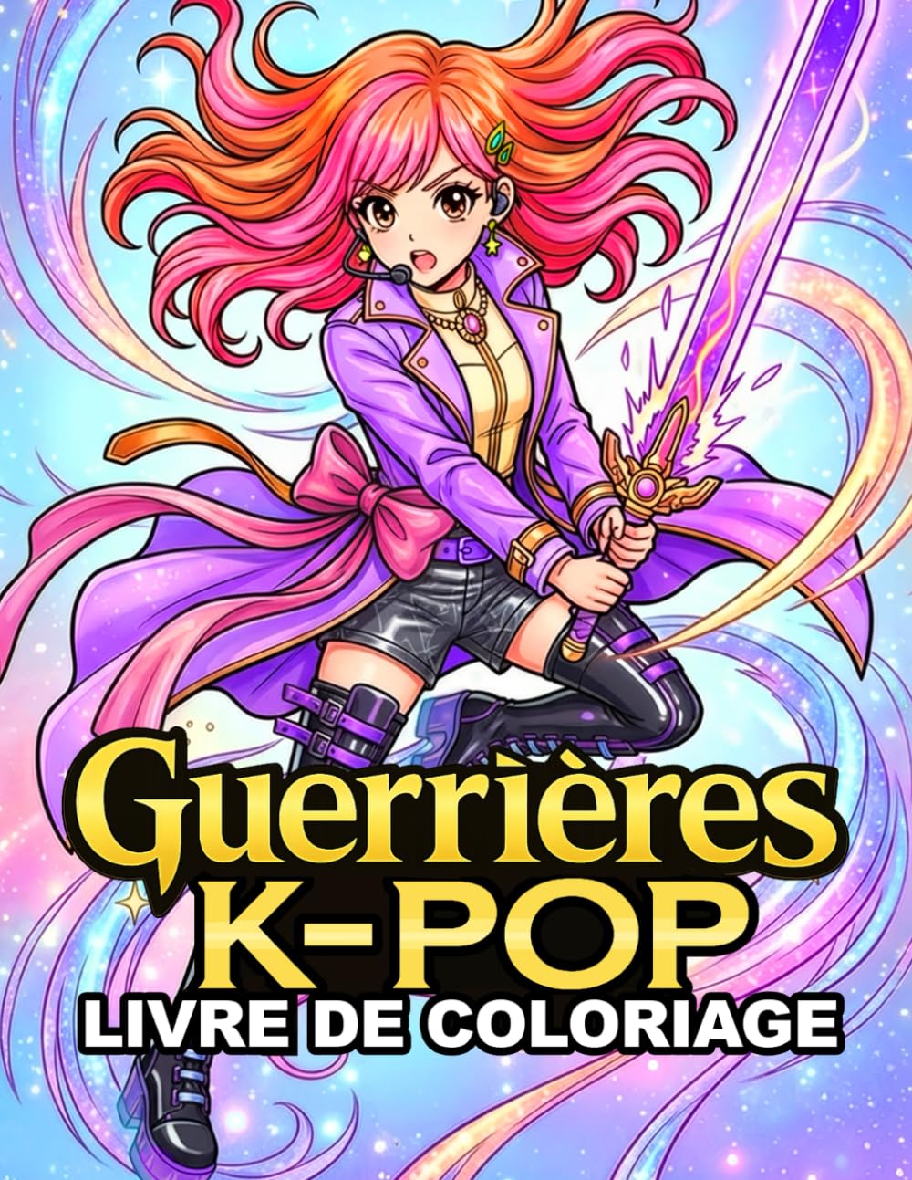 Livre de coloriage Guerrières K-Pop: Idoles K-Pop Puissantes, Filles Guerrières Stylées, Musique, Mode & Scènes Dynamiques à Colorier pour Enfants, Ados et Jeunes Adultes