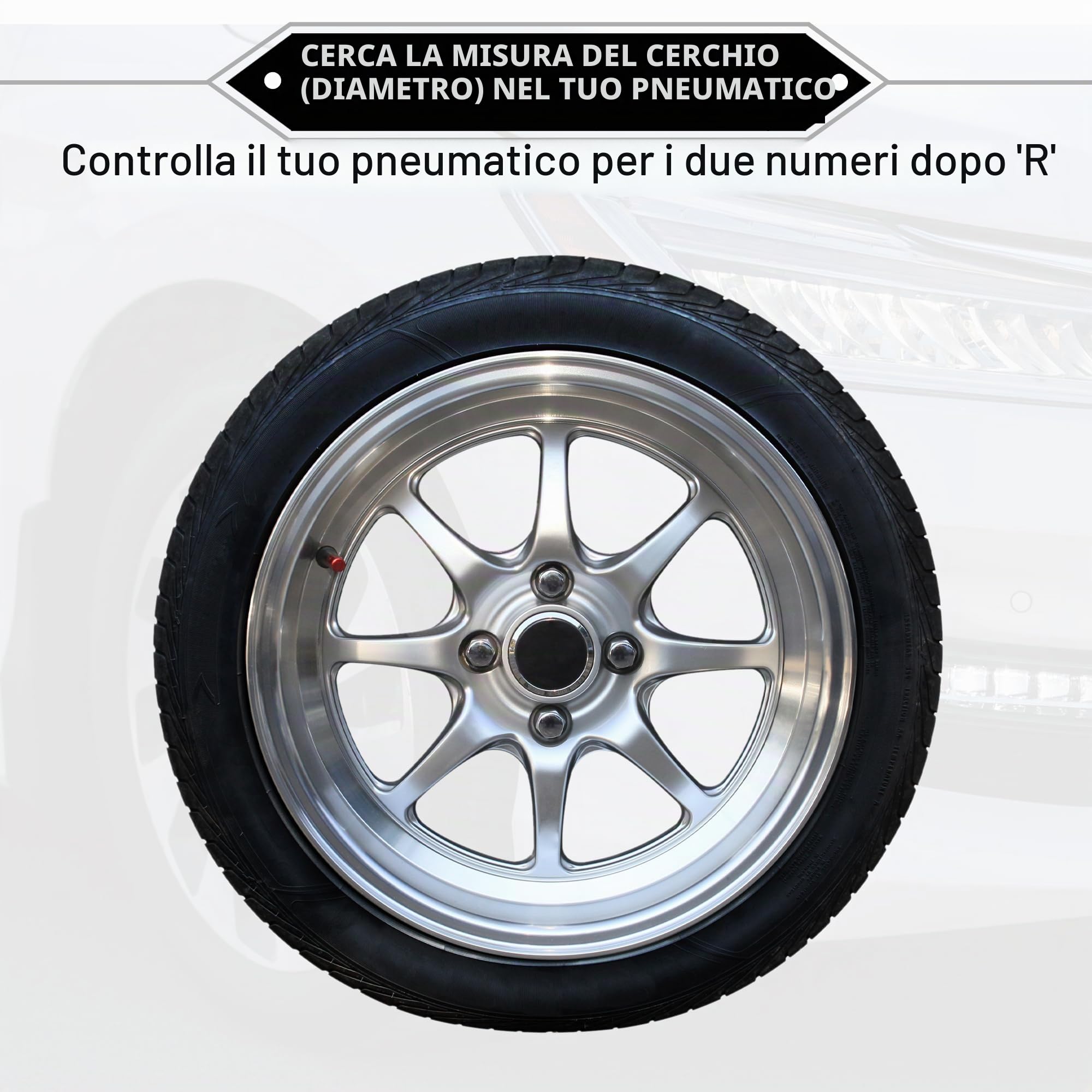 4 Pz Coprimozzo Ruota R15 Nero Universale Per Auto | Plastica Resistente, Clip-On, Per Pick-Up/SUV, Protegge Da Polvere E Sporco, Aggiunge Eleganza.