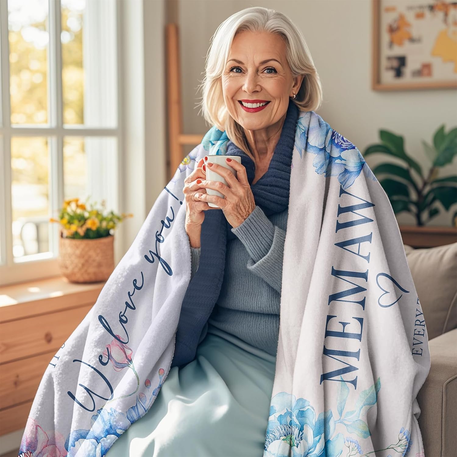 Memaw Gifts, Gifts for Memaw, Memaw Blanket 60" x 50", Memaw Gifts for Mother's Day, Birthday Gifts for Memaw, Memaw Gifts for Grandma, Memaw Gifts from Grandkids, Memaw Gifts for Christmas - Image 2