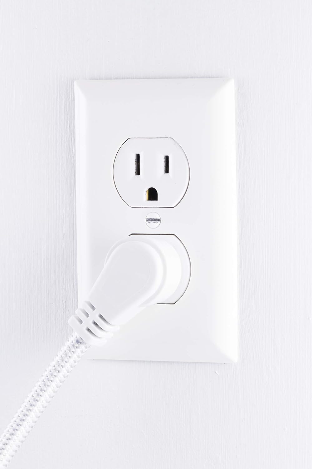 Jasco Surge Protector Power Strip with USB Charger, 3 Outlets, 2 USB Ports, 2.4A Fast Charging, 8 ft Braided Extension Cord, Flat Plug, 450 Joules, Etl Listed, Gray/White, 41386